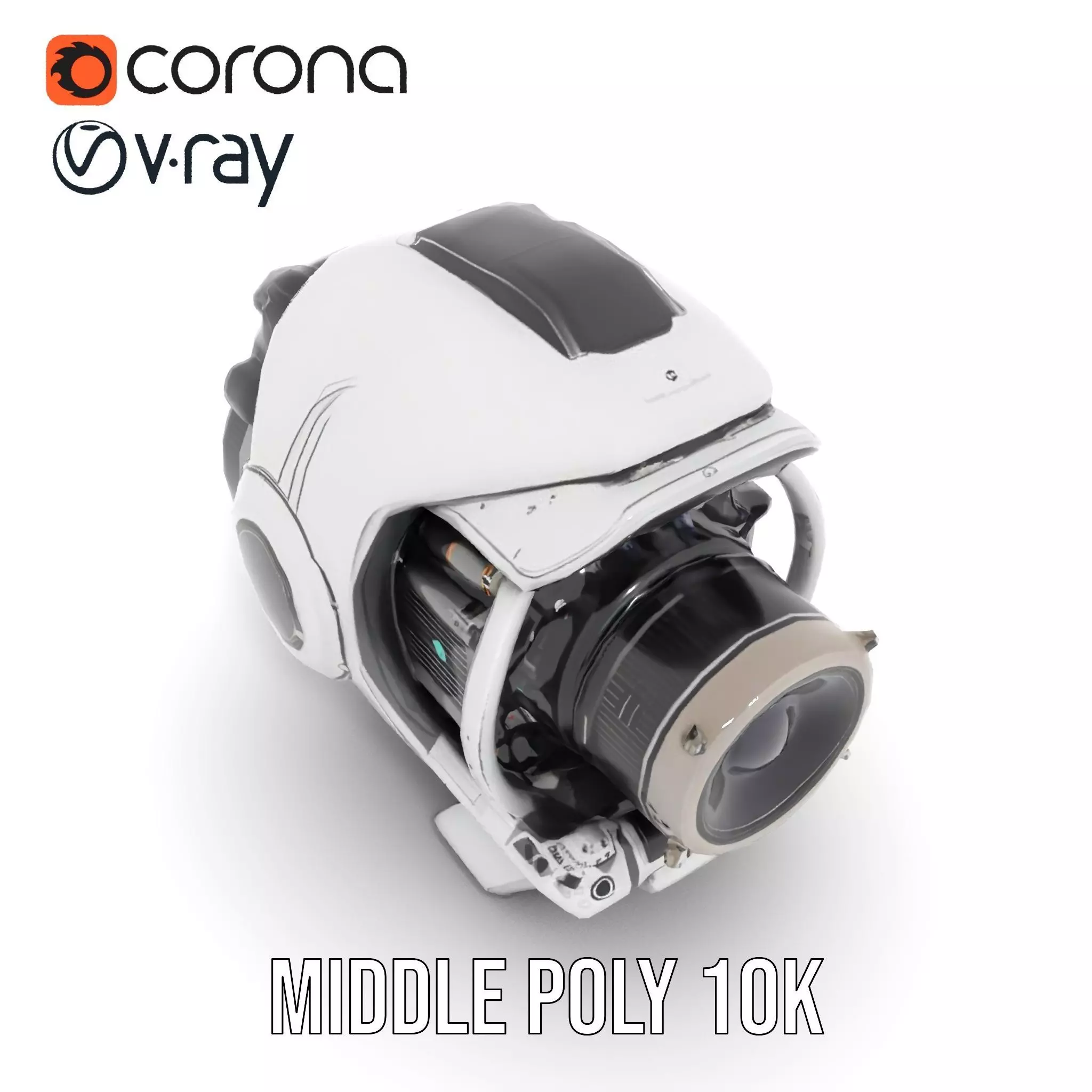 Futuristic Camera Drone Engine model pack Low-poly 3D model_14