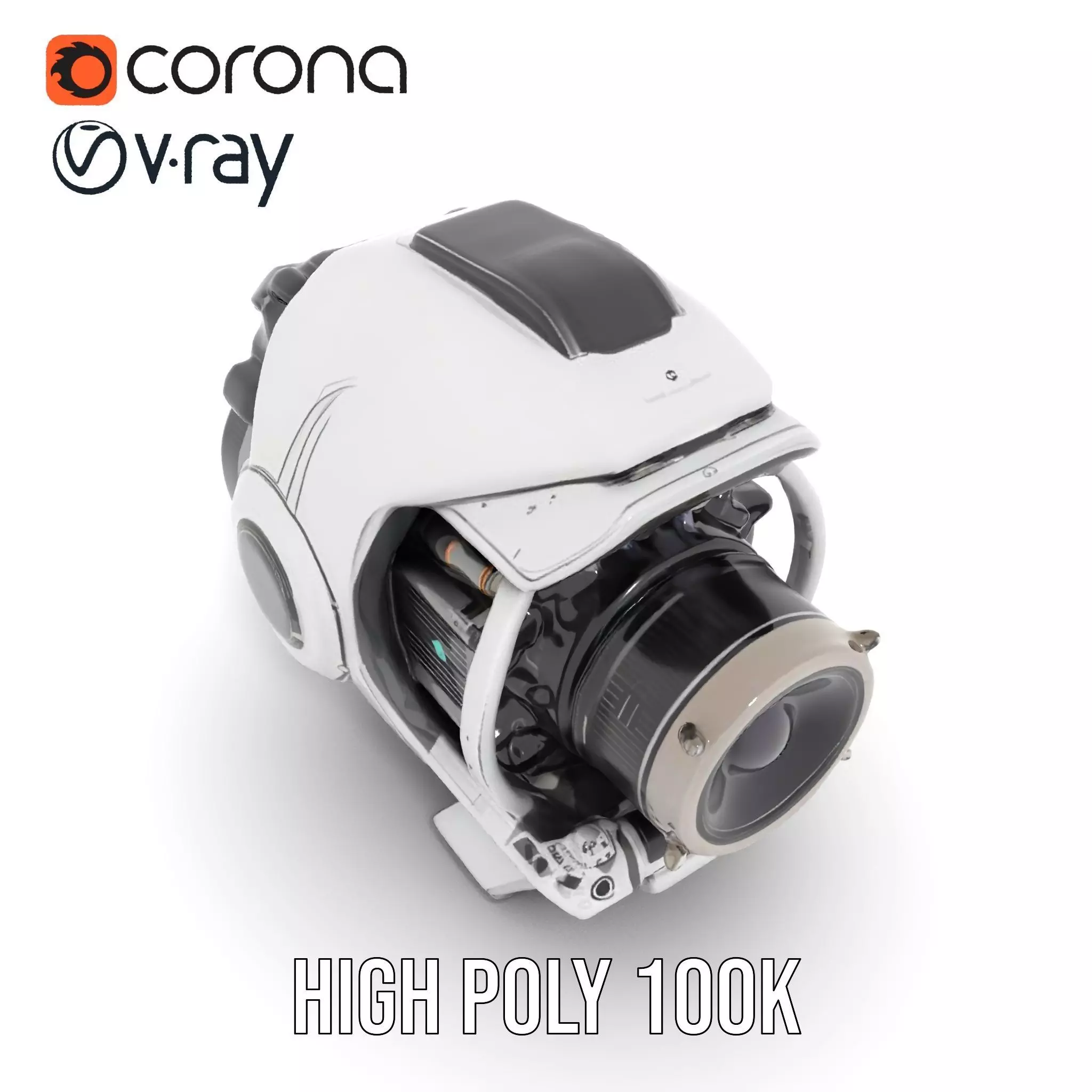 Futuristic Camera Drone Engine model pack Low-poly 3D model_26