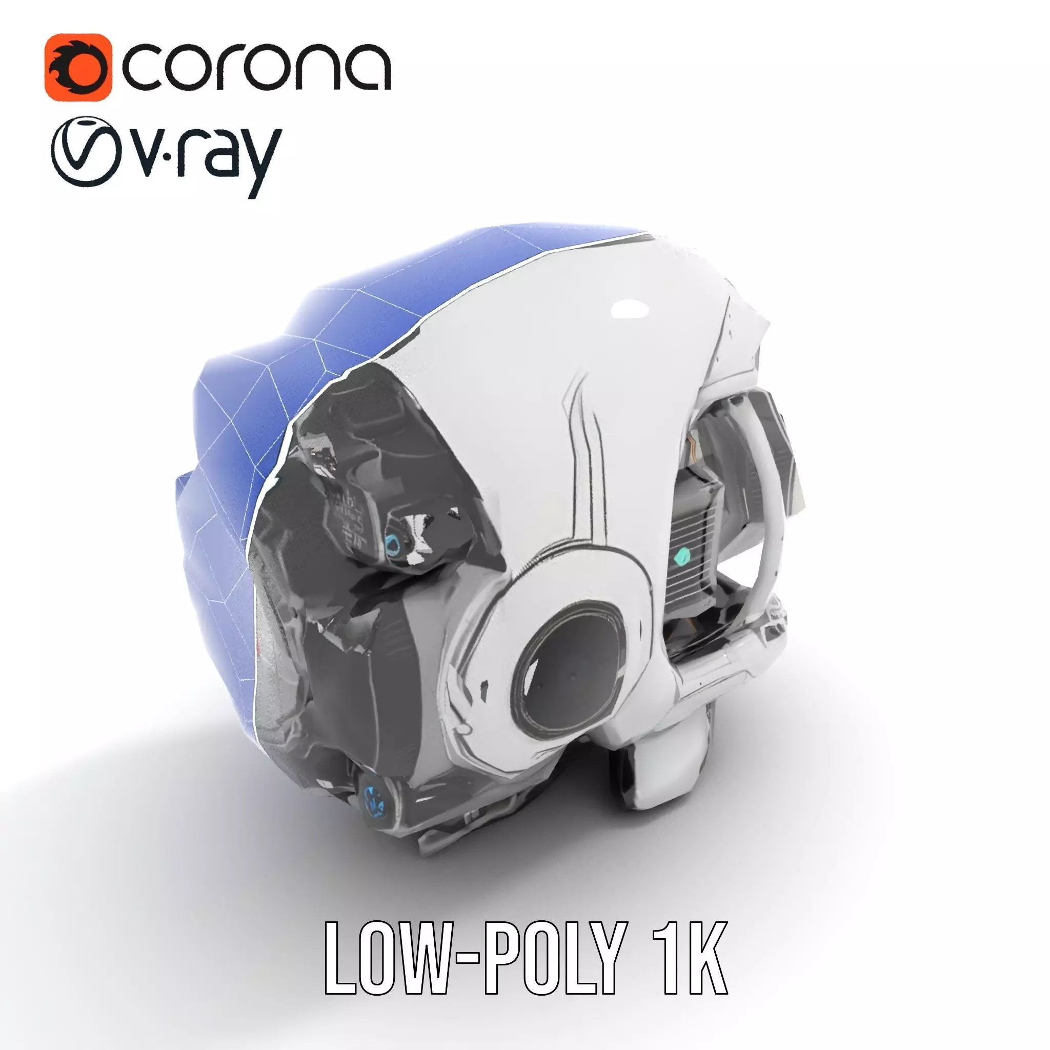 Futuristic Camera Drone Engine model pack Low-poly 3D model_21