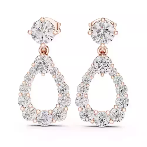 Diamond Drops Earrings 3dm stl renders animation videos details 3D print model