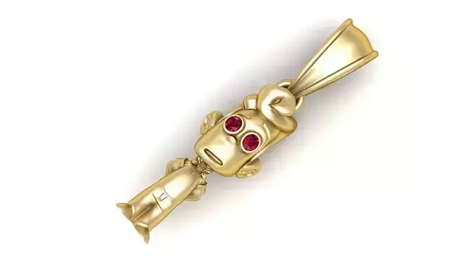 gold character pendant 