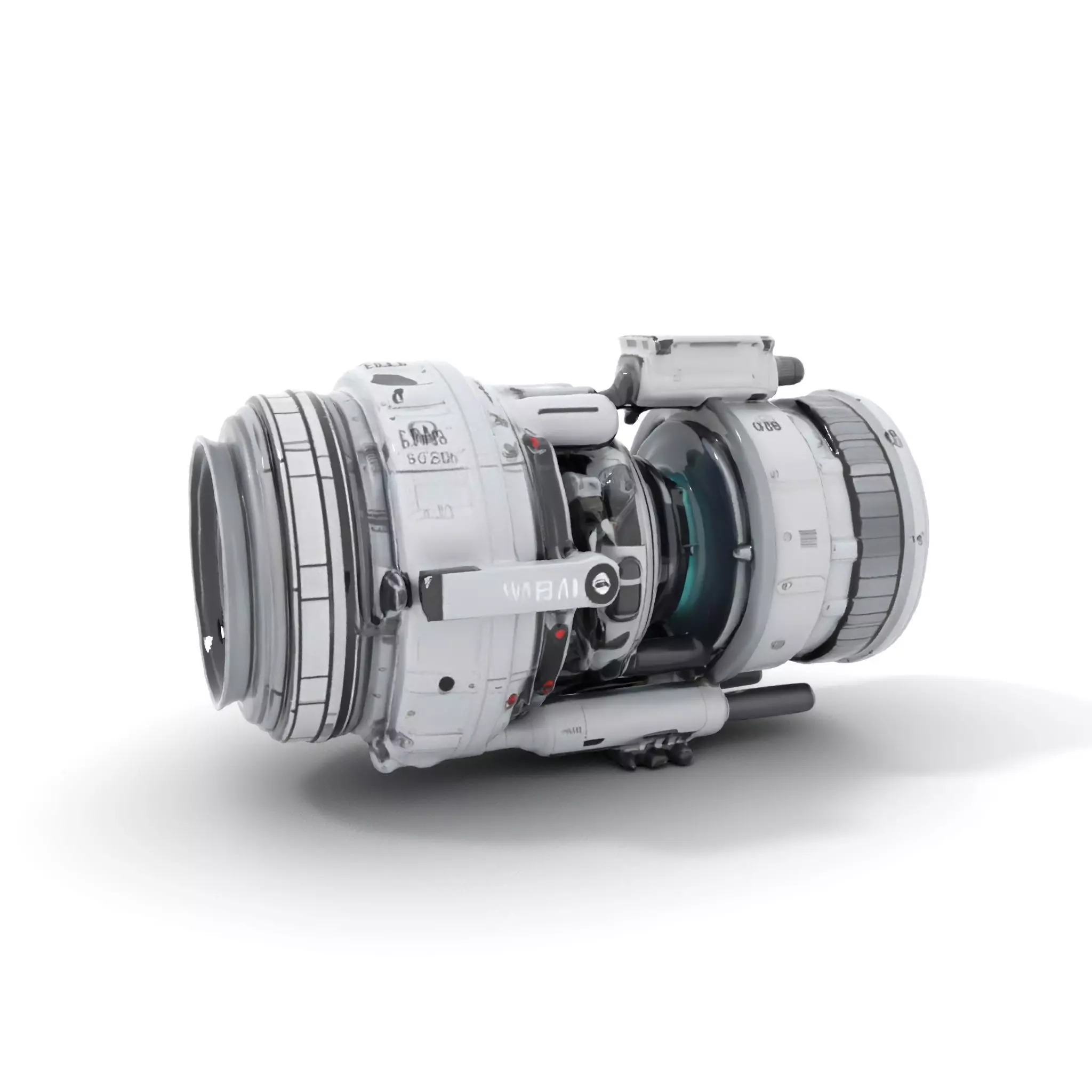 Futuristic Camera Lens Model Pack for SciFi Environments Low-poly 3D model_0