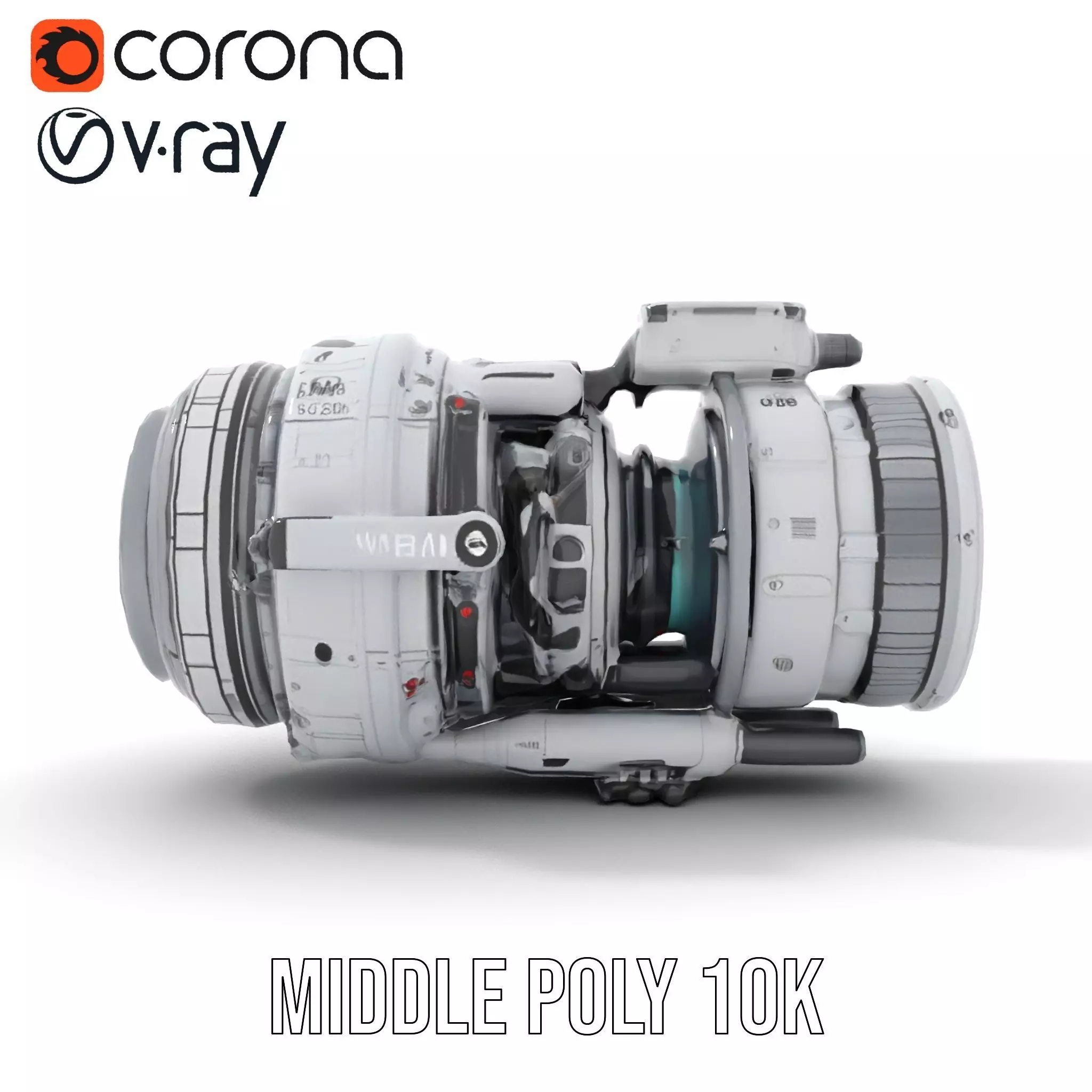 Futuristic Camera Lens Model Pack for SciFi Environments Low-poly 3D model_11