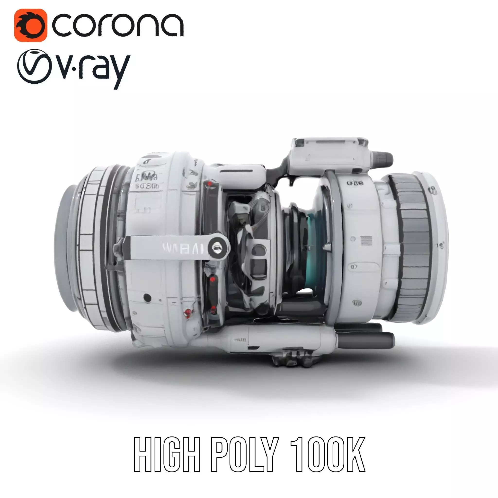 Futuristic Camera Lens Model Pack for SciFi Environments Low-poly 3D model_27