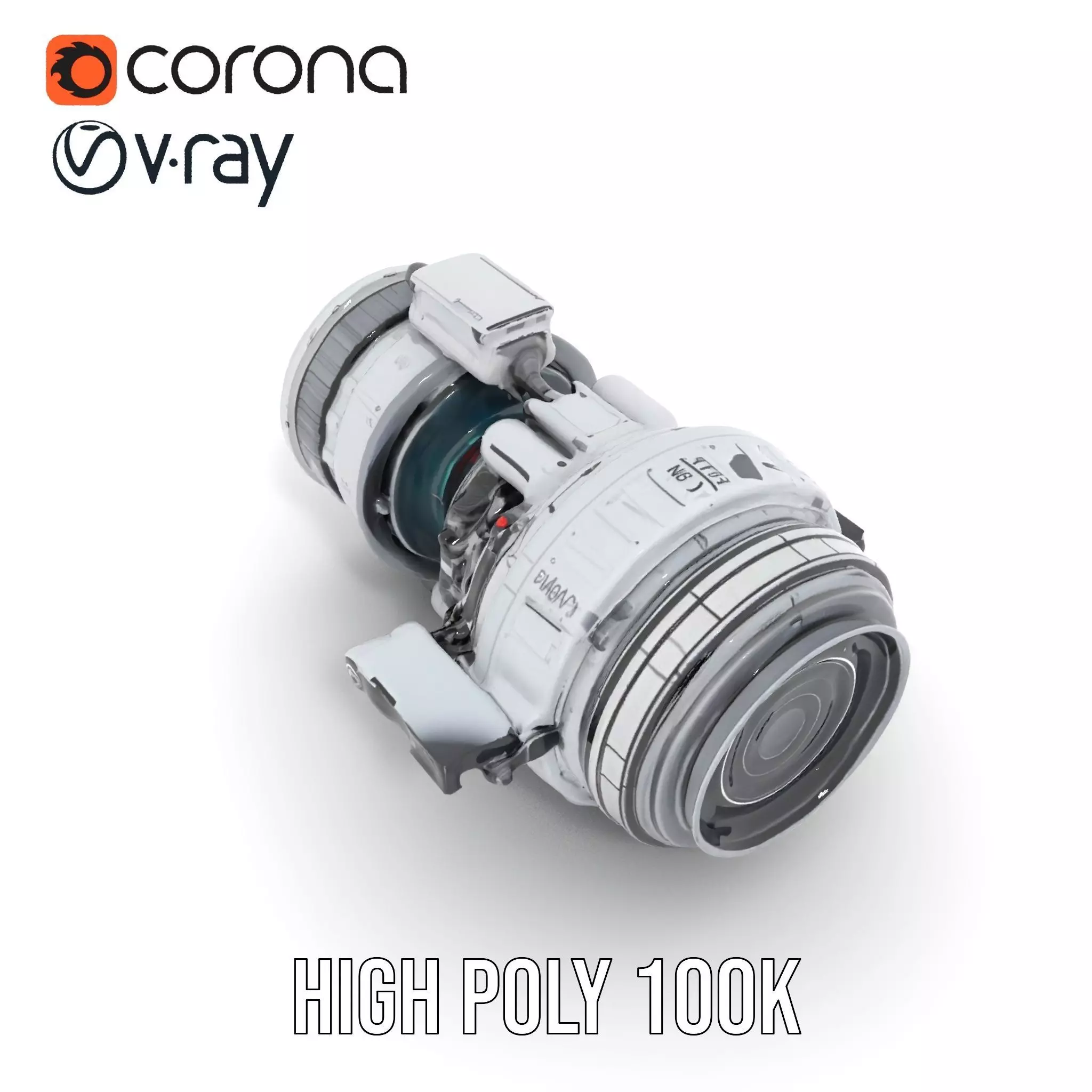 Futuristic Camera Lens Model Pack for SciFi Environments Low-poly 3D model_21