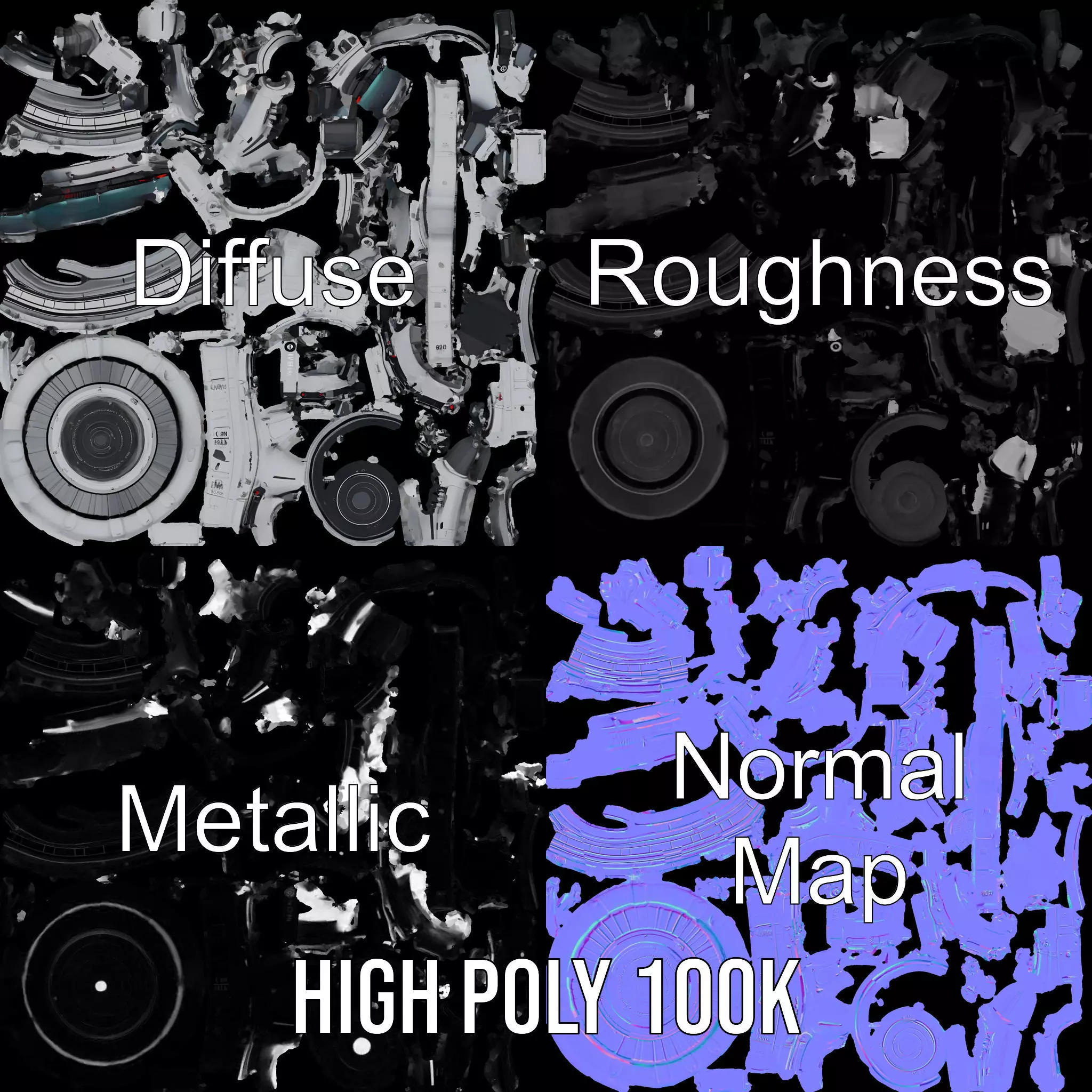 Futuristic Camera Lens Model Pack for SciFi Environments Low-poly 3D model_4