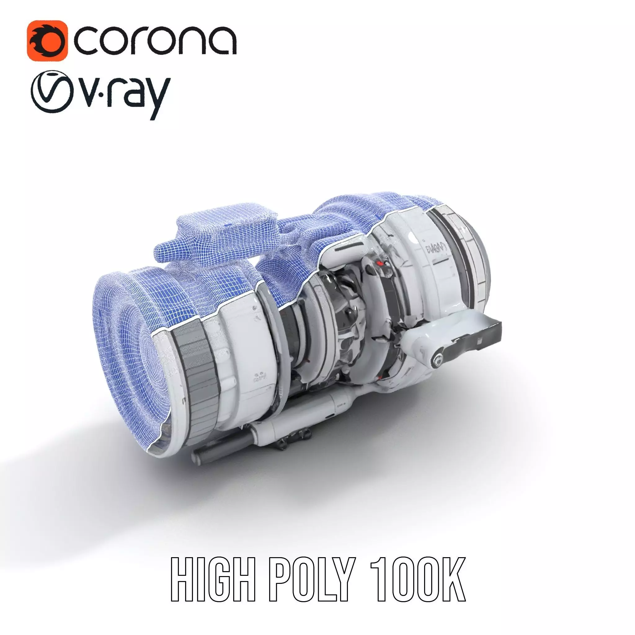 Futuristic Camera Lens Model Pack for SciFi Environments Low-poly 3D model_33