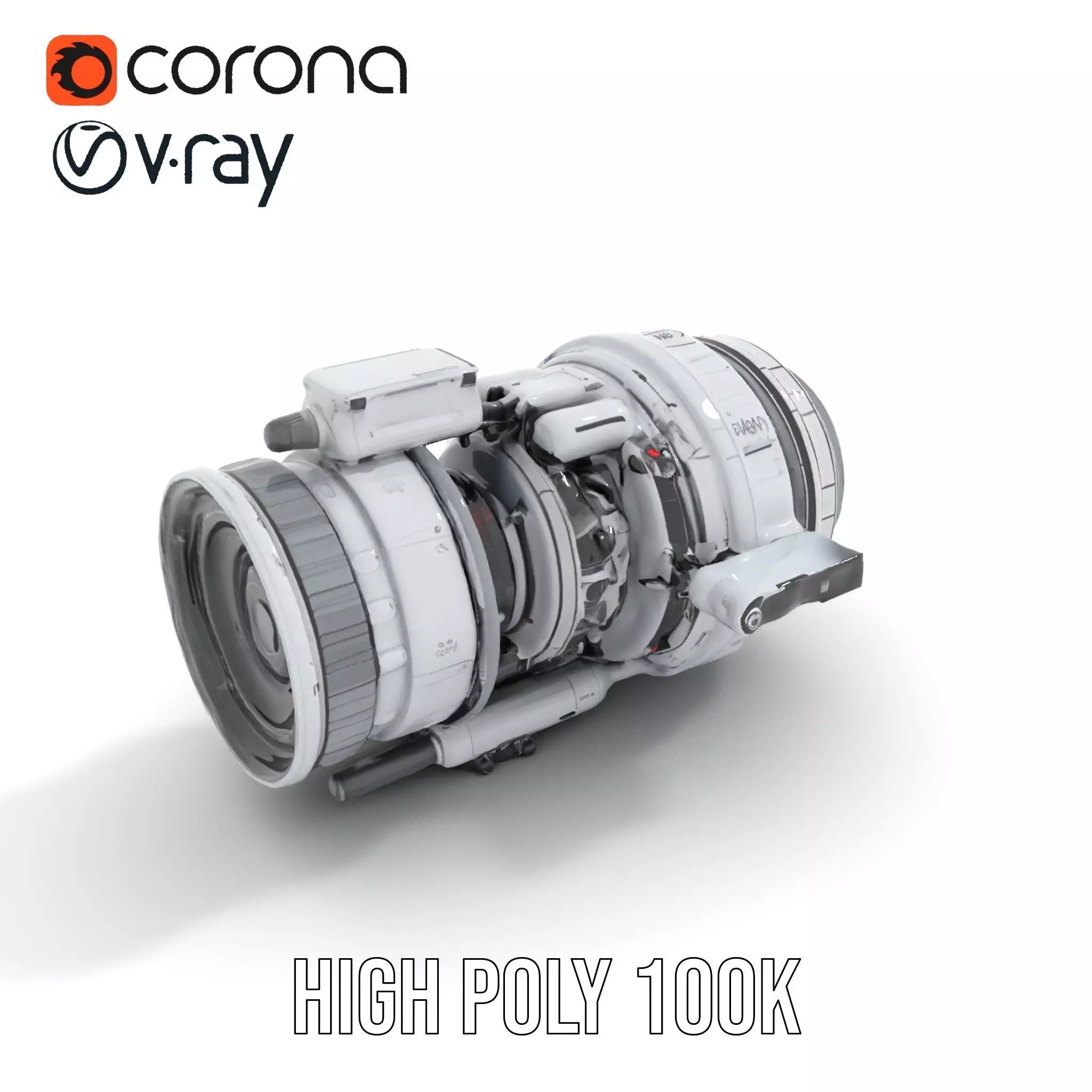 Futuristic Camera Lens Model Pack for SciFi Environments Low-poly 3D model_10