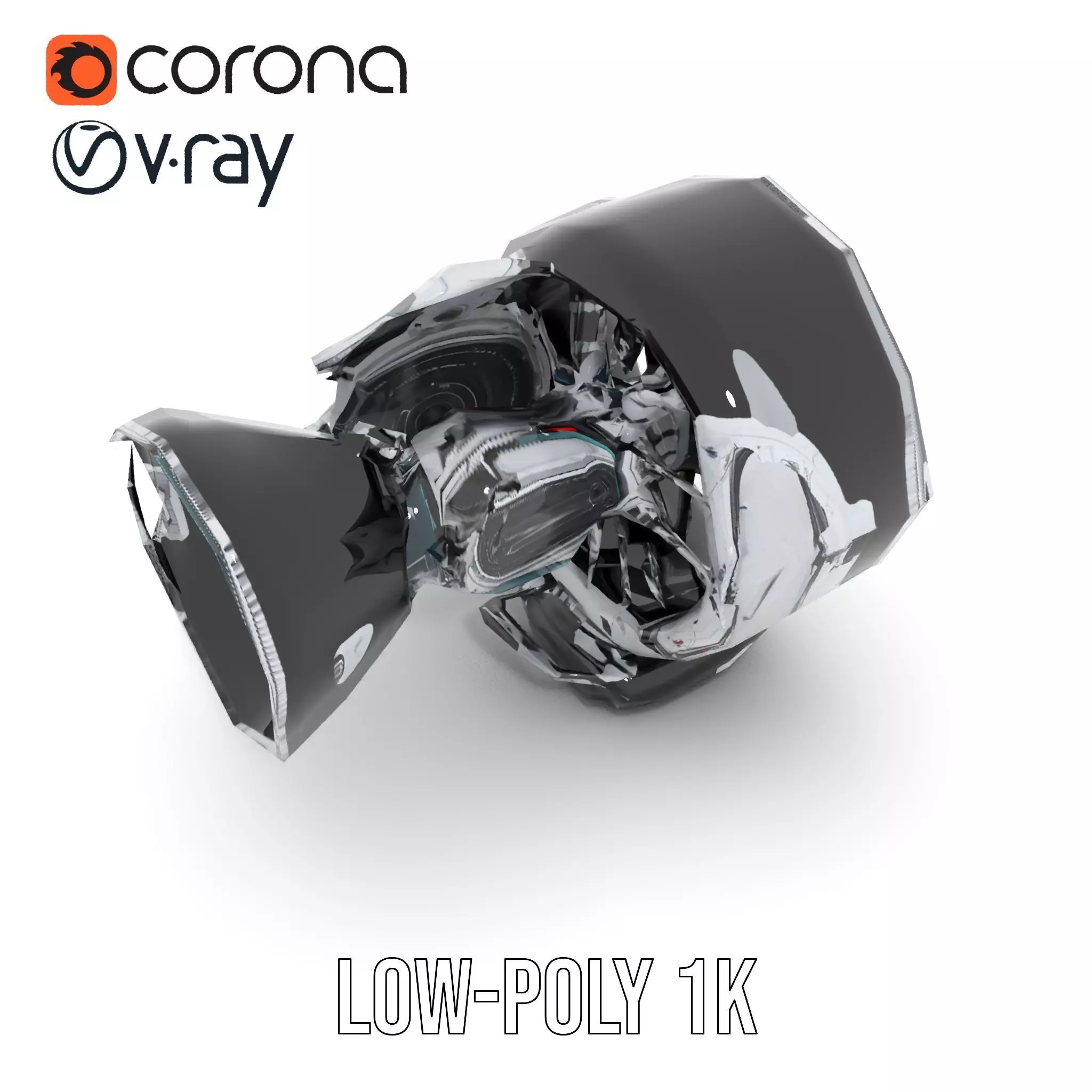 Futuristic Camera Lens Model Pack for SciFi Environments Low-poly 3D model_23