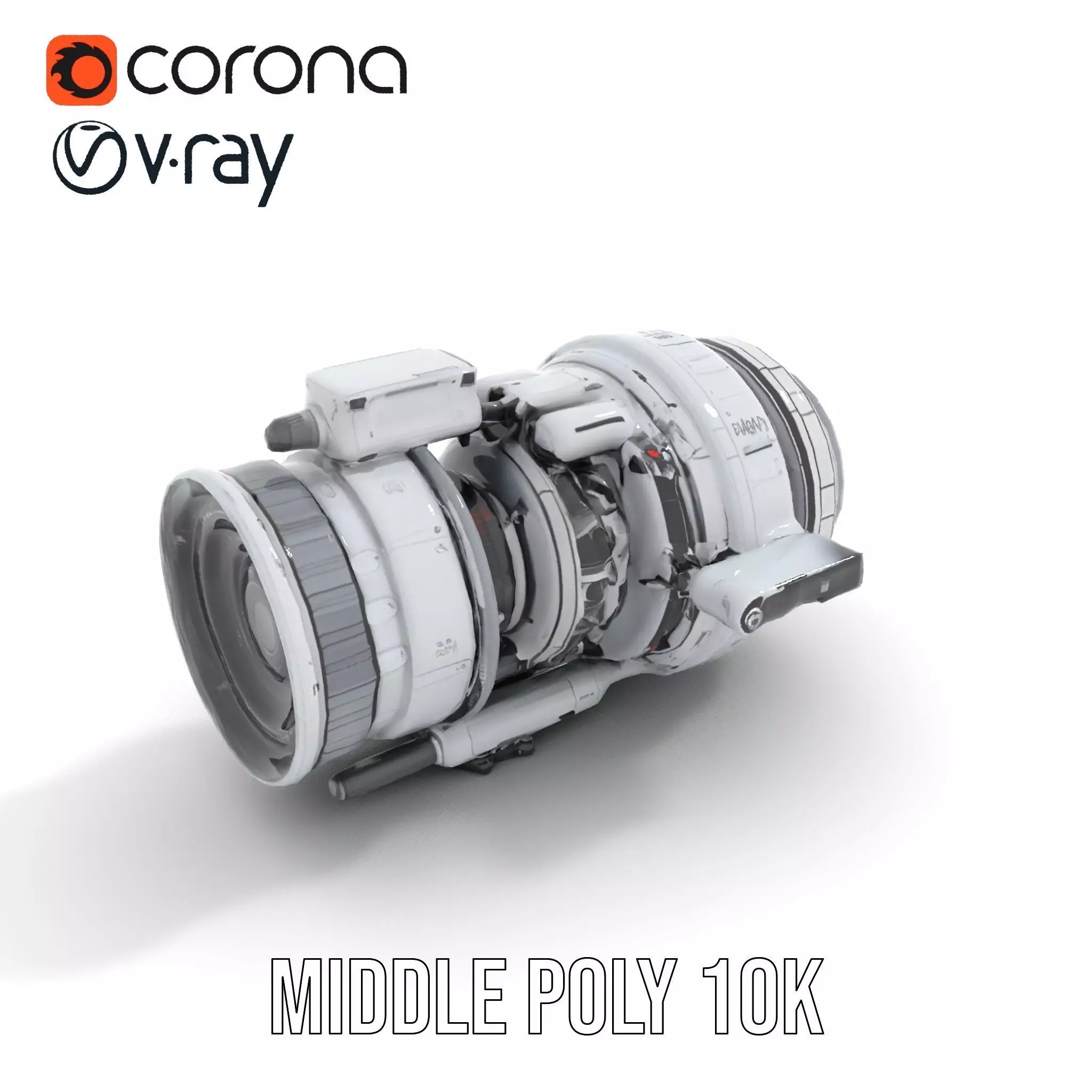 Futuristic Camera Lens Model Pack for SciFi Environments Low-poly 3D model_6