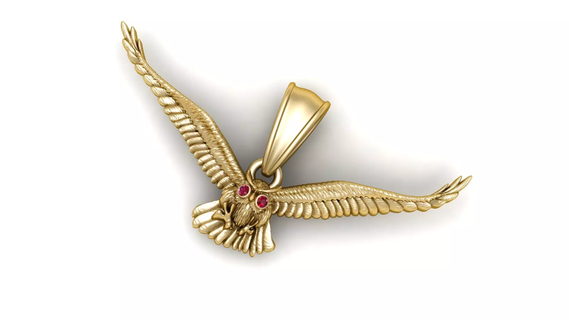 gold owl pendant 3D print model