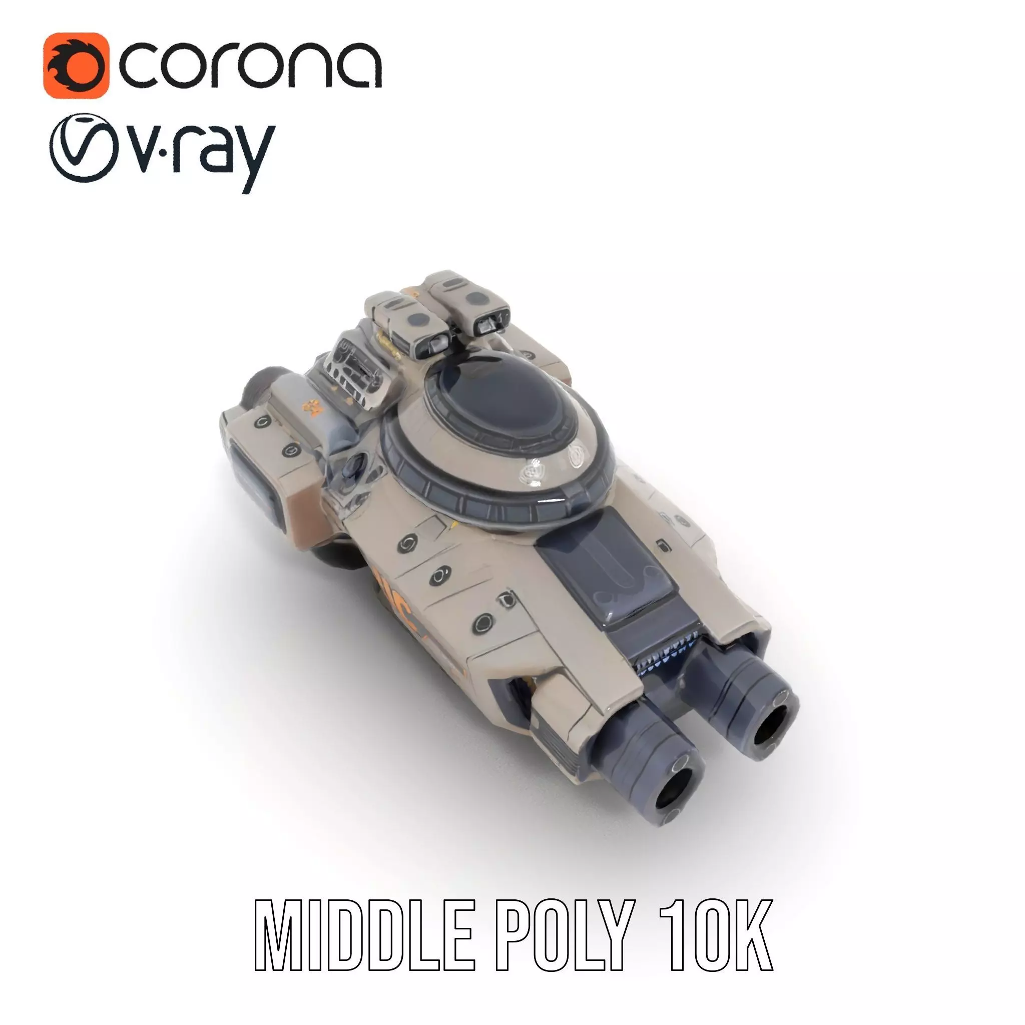 Futuristic Hovercraft Model Pack with SciFi Design Low-poly 3D model_16