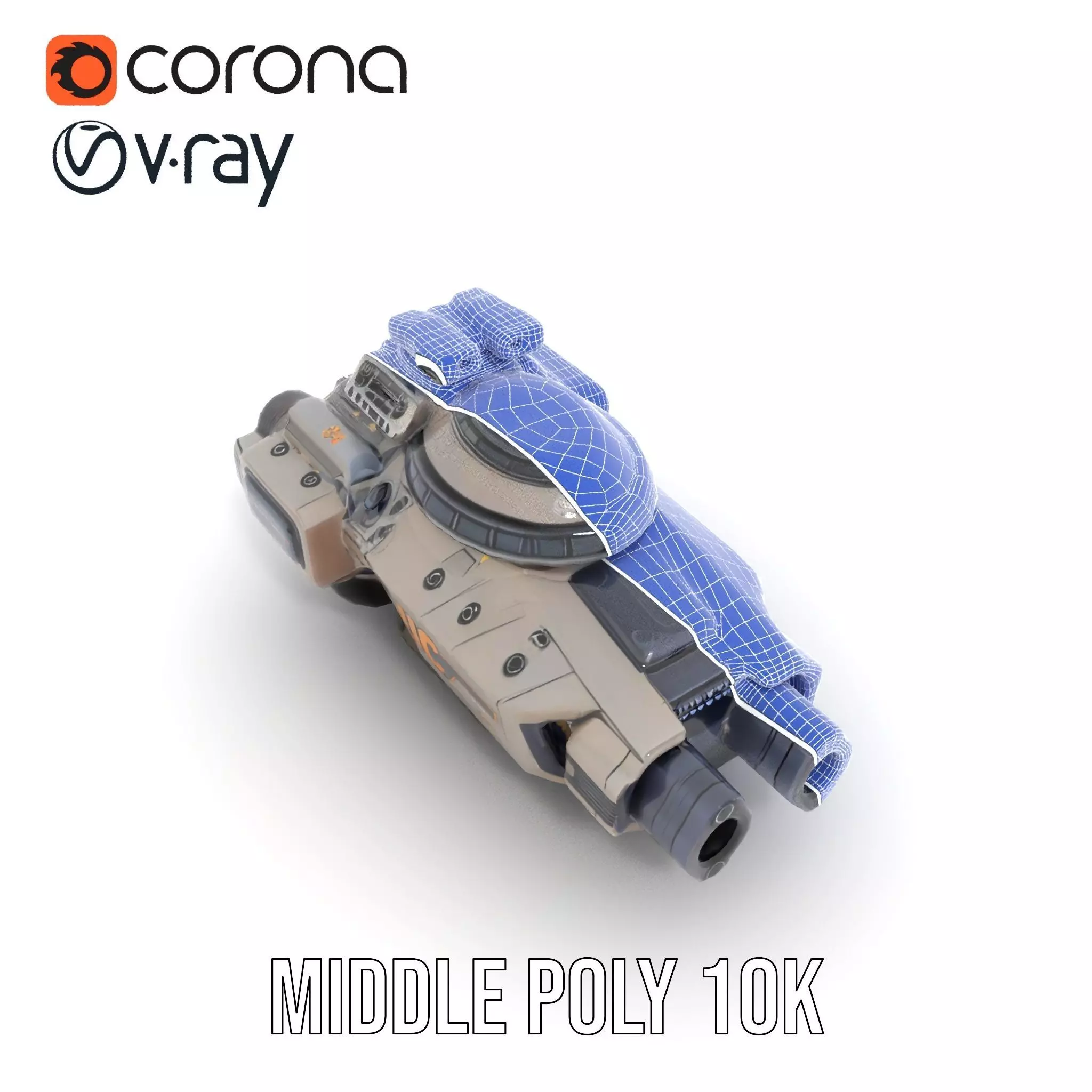 Futuristic Hovercraft Model Pack with SciFi Design Low-poly 3D model_22