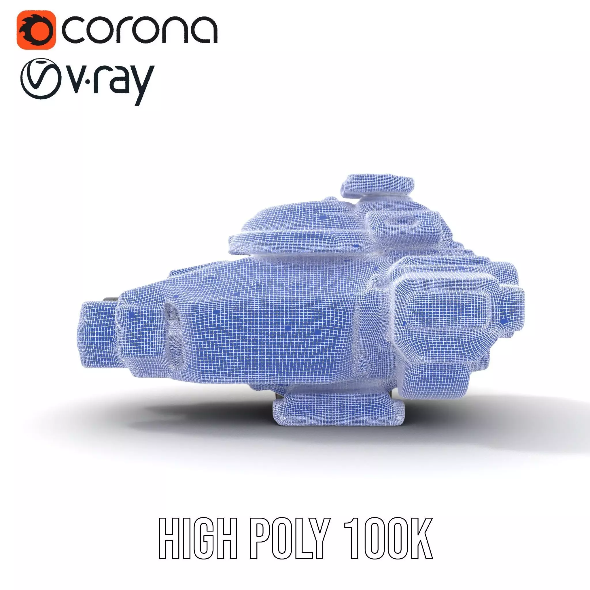 Futuristic Hovercraft Model Pack with SciFi Design Low-poly 3D model_34