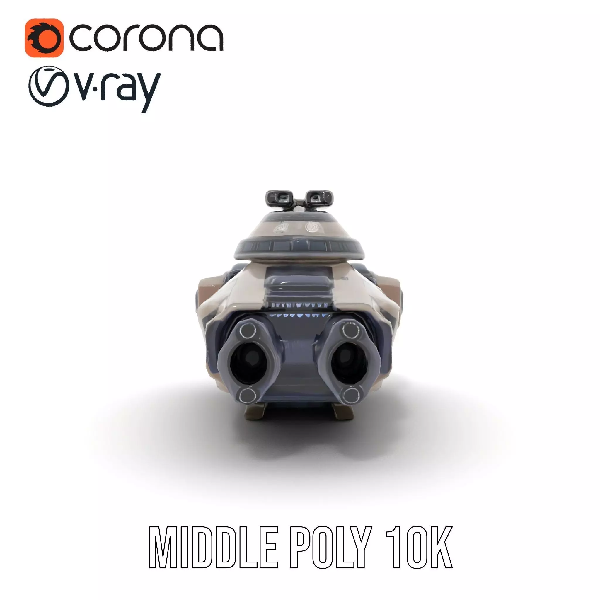 Futuristic Hovercraft Model Pack with SciFi Design Low-poly 3D model_12