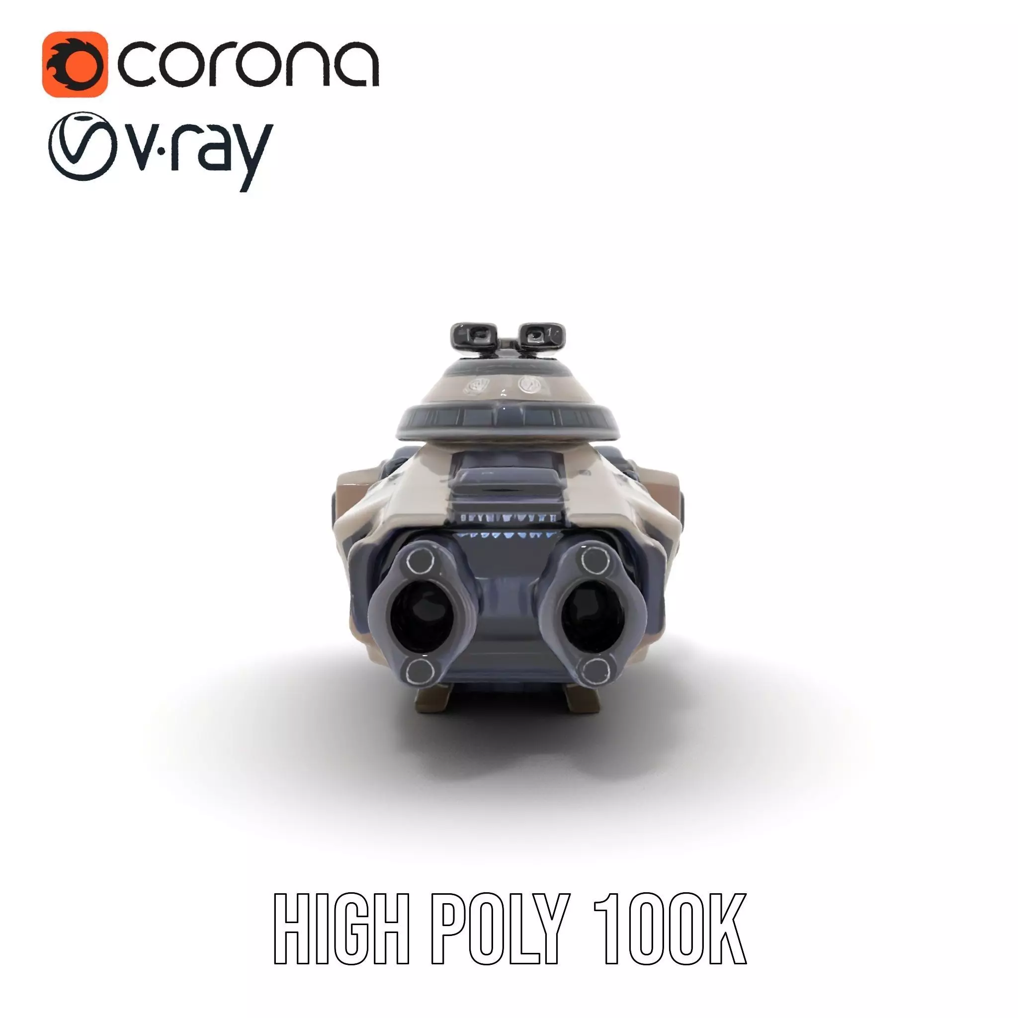 Futuristic Hovercraft Model Pack with SciFi Design Low-poly 3D model_27