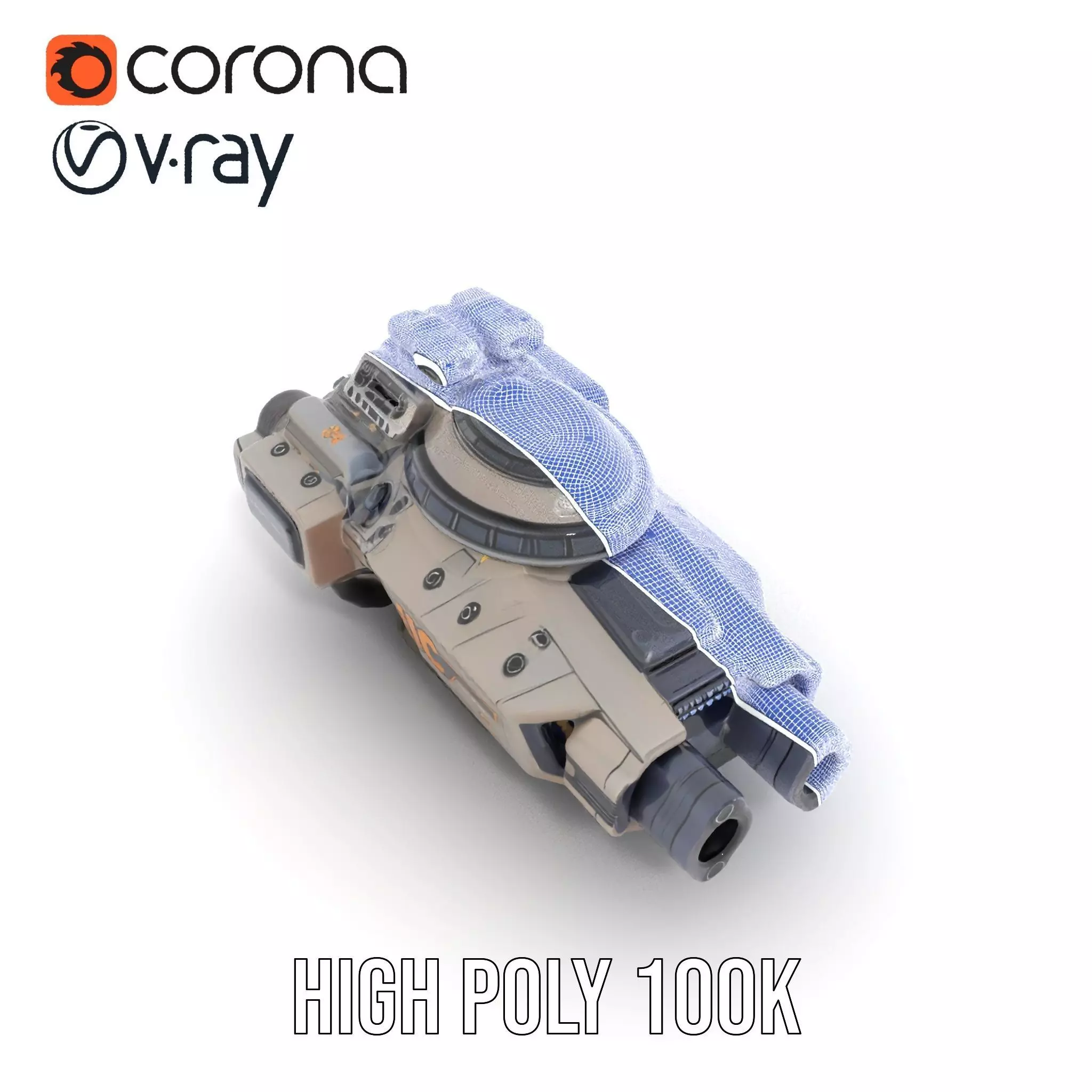 Futuristic Hovercraft Model Pack with SciFi Design Low-poly 3D model_35