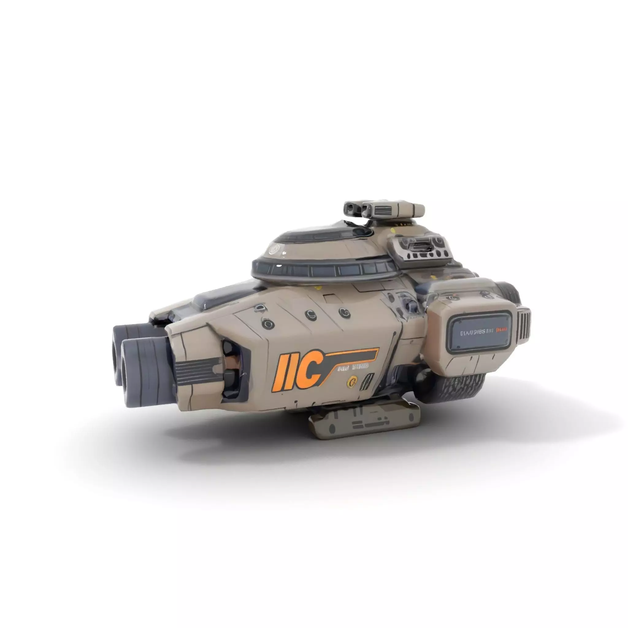 Futuristic Hovercraft Model Pack with SciFi Design Low-poly 3D model_7