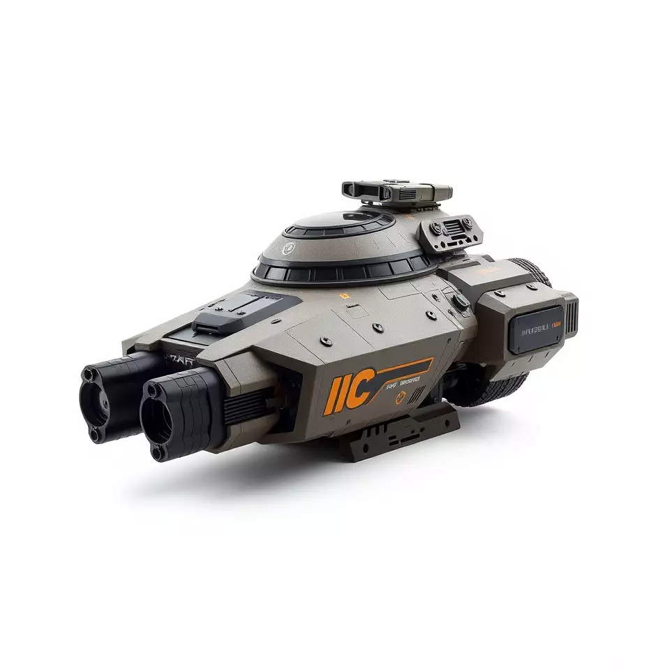 Futuristic Hovercraft Model Pack with SciFi Design Low-poly 3D model_3