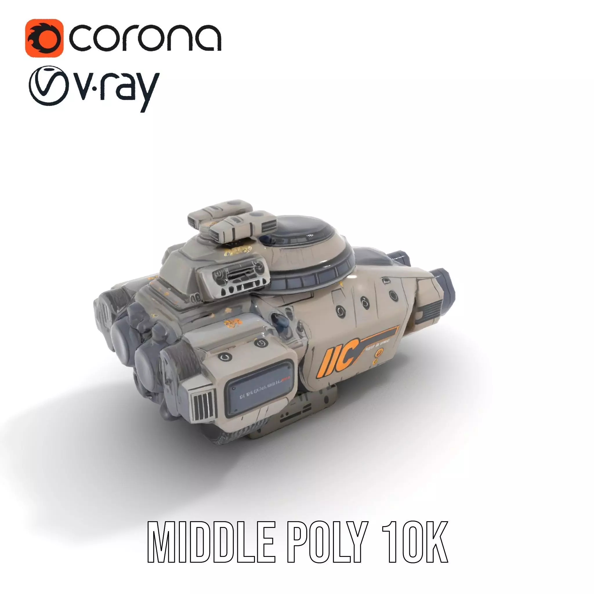 Futuristic Hovercraft Model Pack with SciFi Design Low-poly 3D model_6