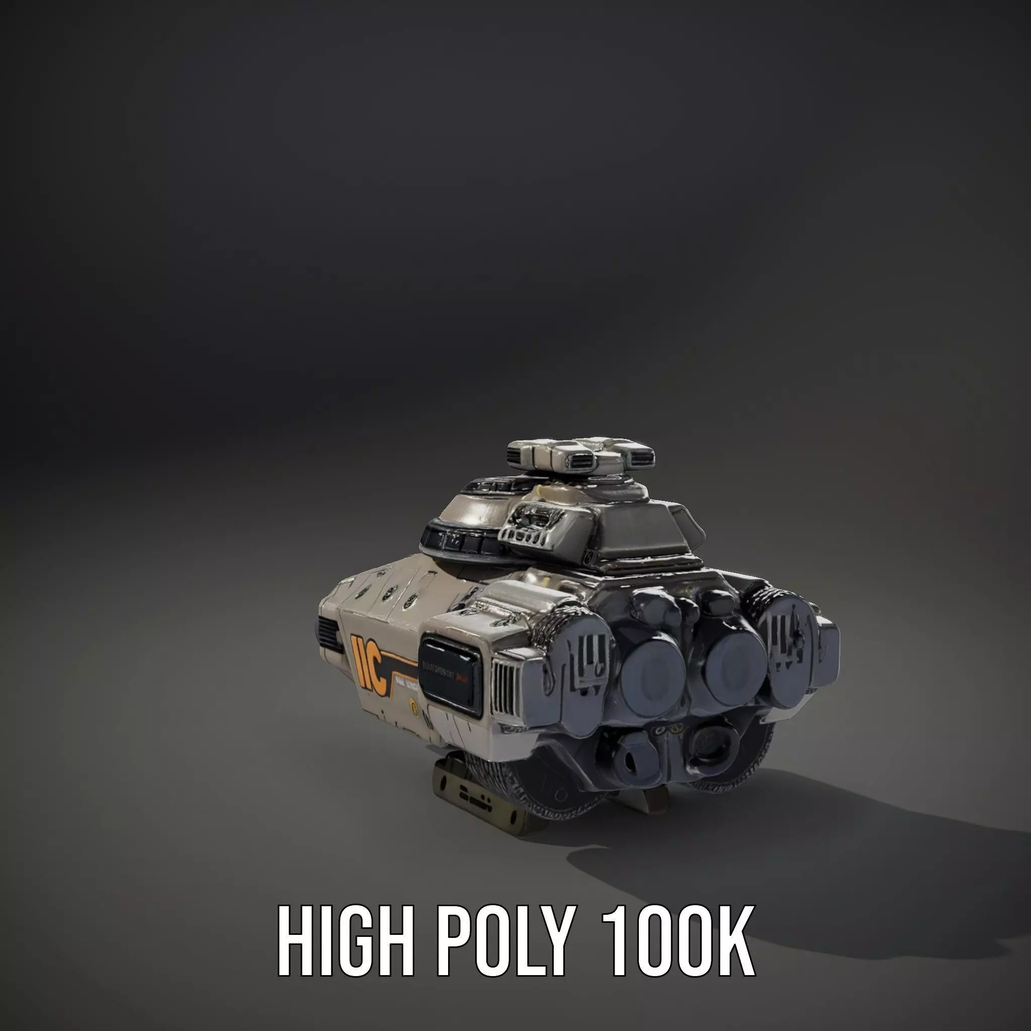 Futuristic Hovercraft Model Pack with SciFi Design Low-poly 3D model_11