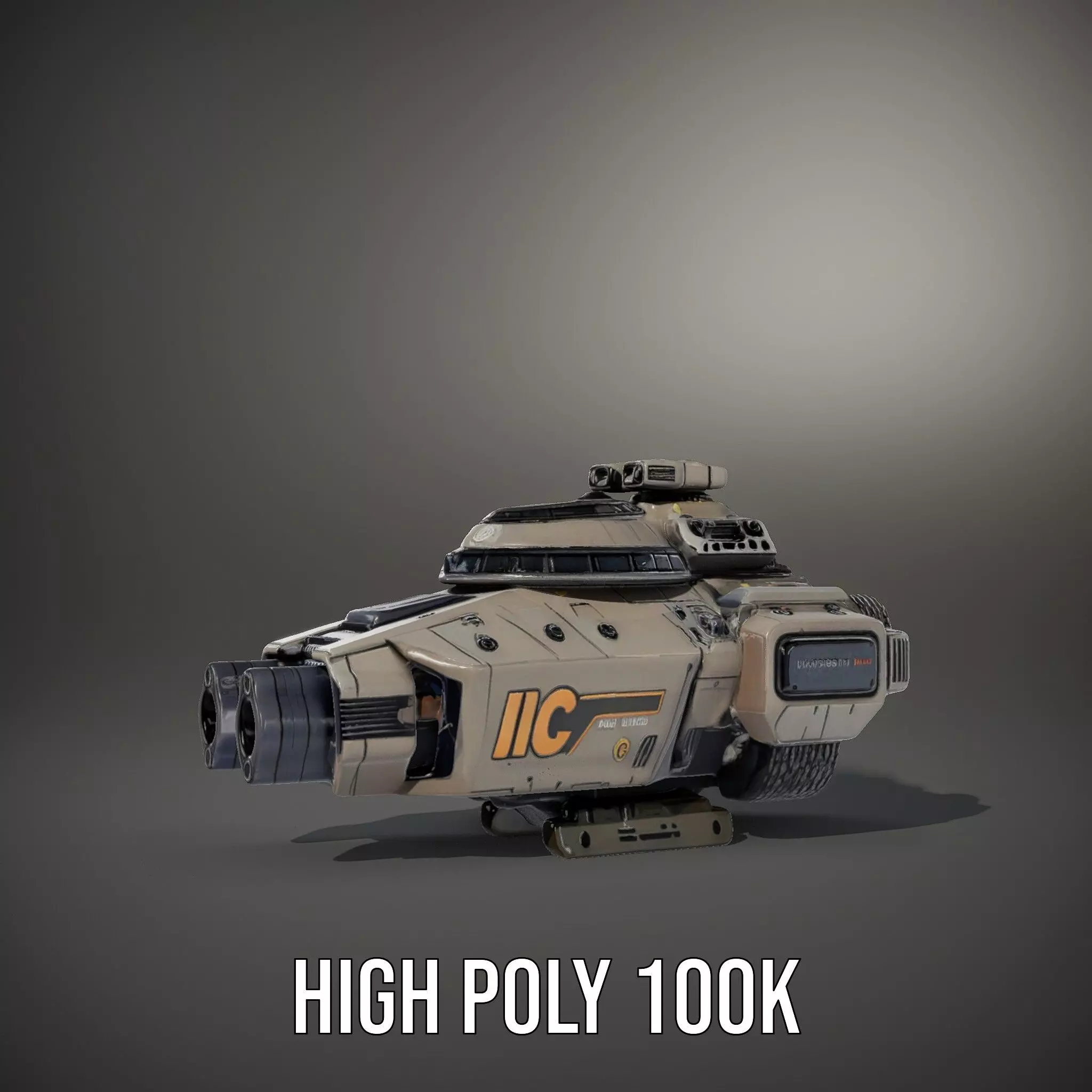 Futuristic Hovercraft Model Pack with SciFi Design Low-poly 3D model_9