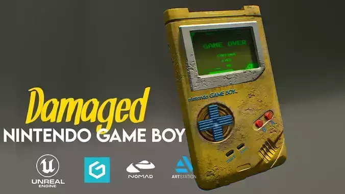 Damaged Nintendo game boy 