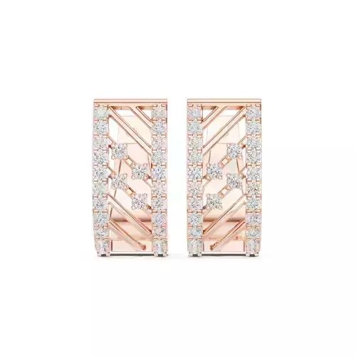 Round Cut Diamond Modern Earring 3DM STL Video 3D print model
