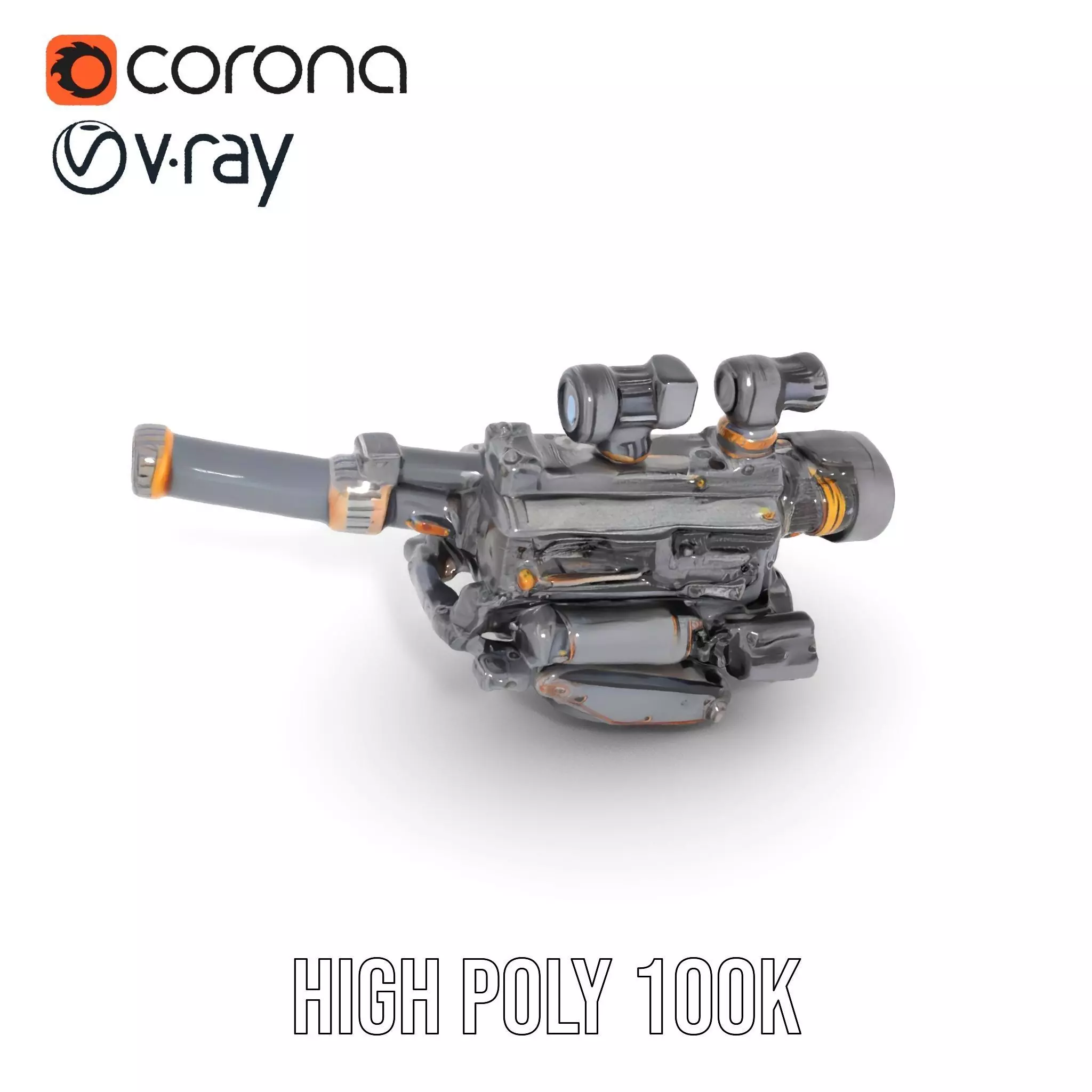 Futuristic Tactical Scope Model Pack Low-poly 3D model_32