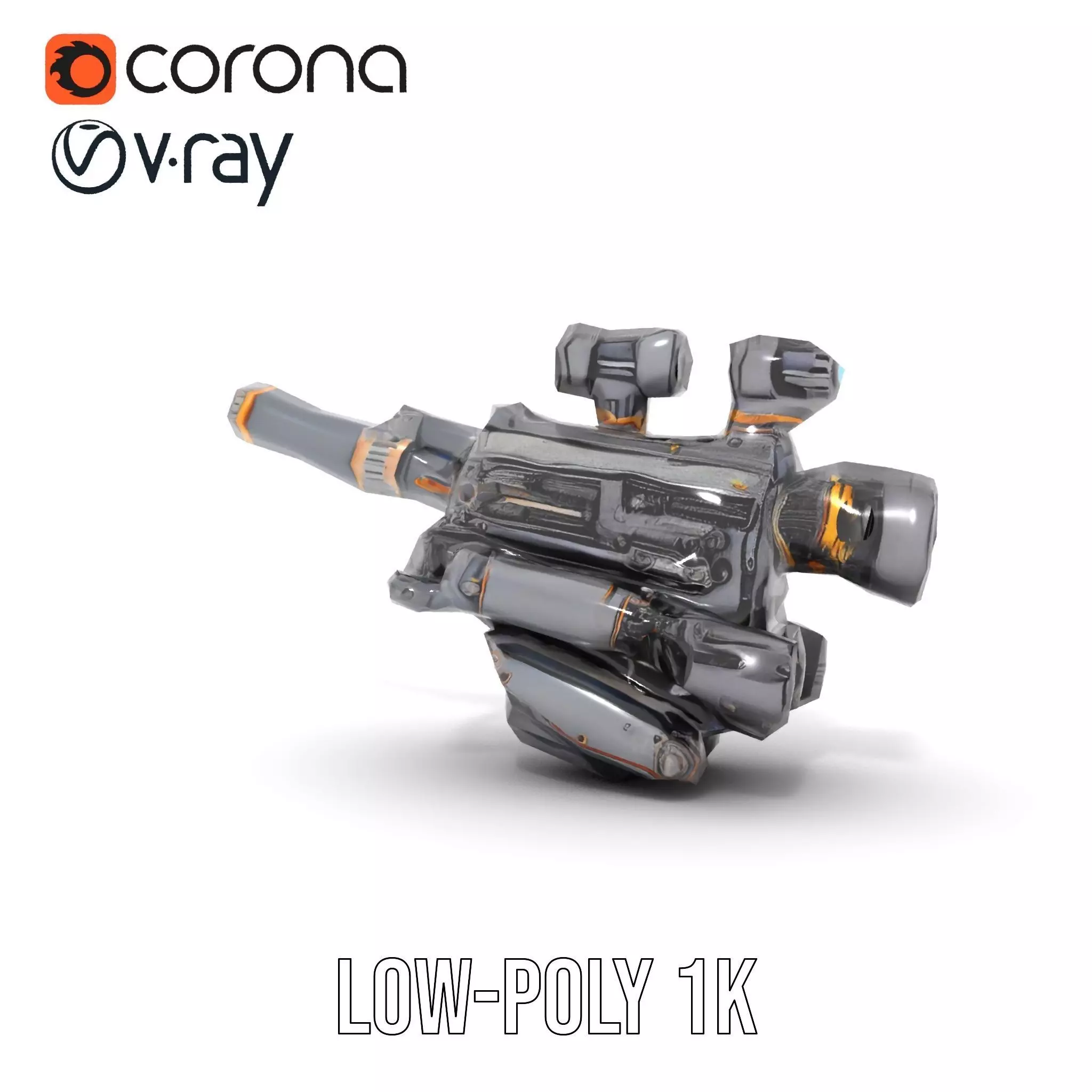 Futuristic Tactical Scope Model Pack Low-poly 3D model_31