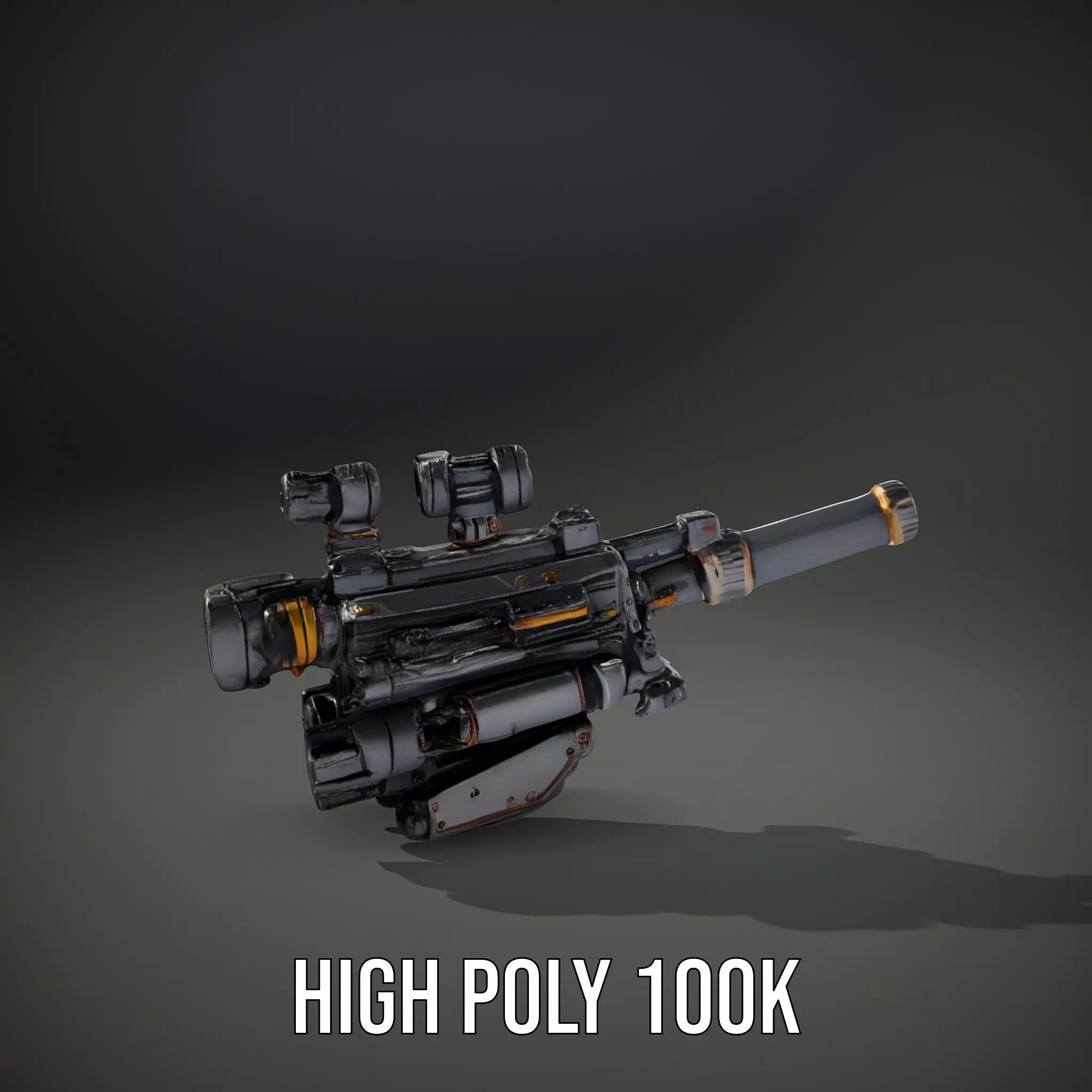 Futuristic Tactical Scope Model Pack Low-poly 3D model_11