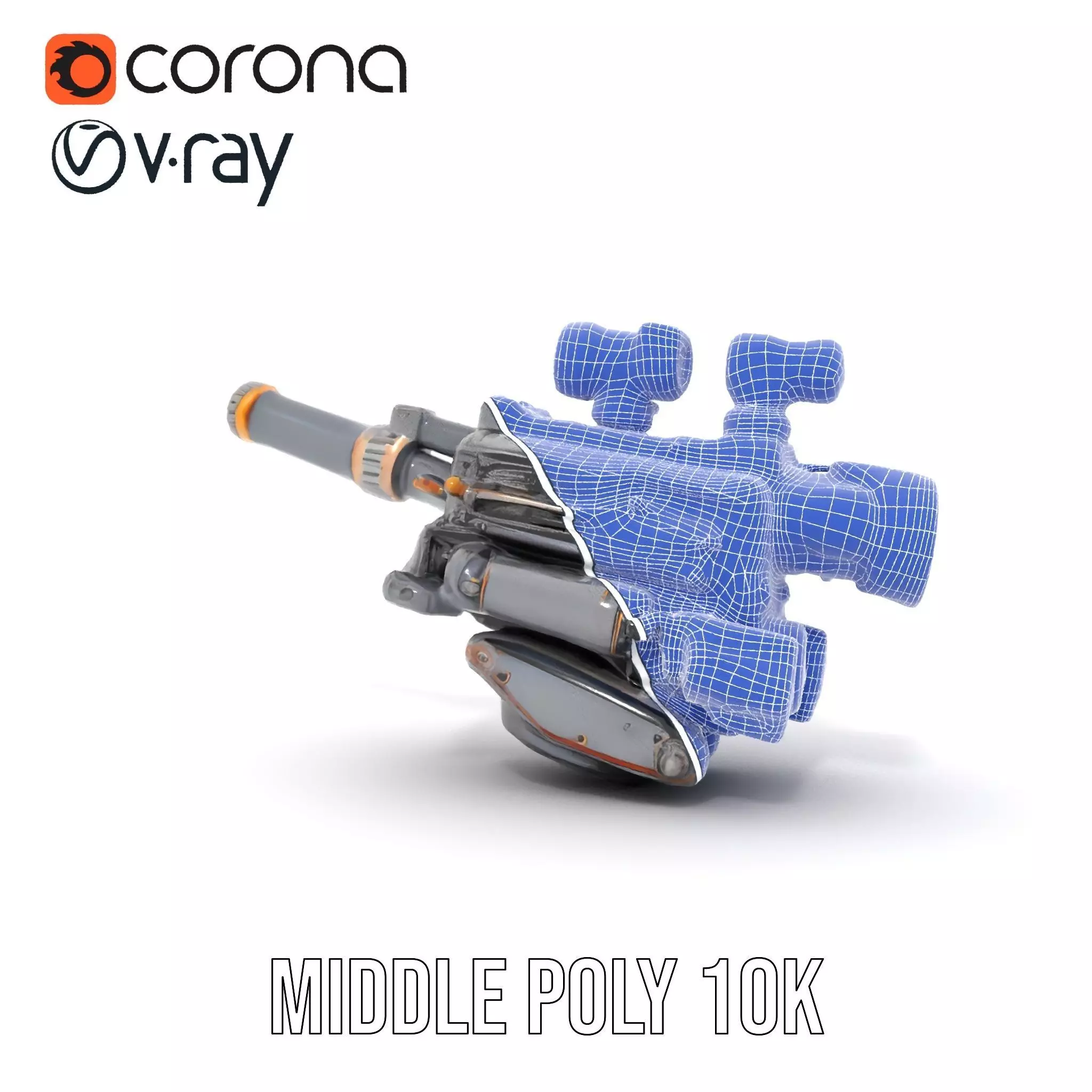 Futuristic Tactical Scope Model Pack Low-poly 3D model_30