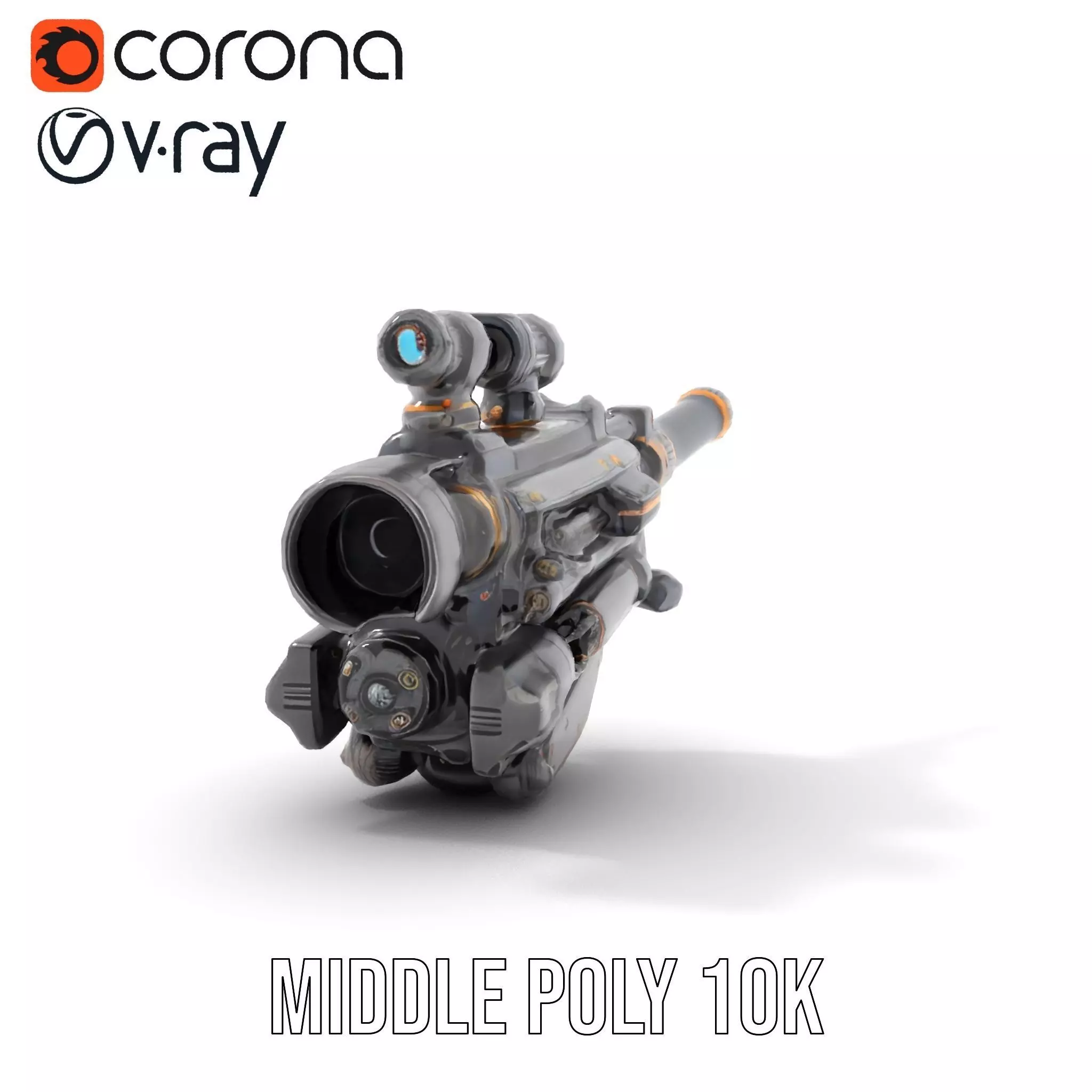 Futuristic Tactical Scope Model Pack Low-poly 3D model_25