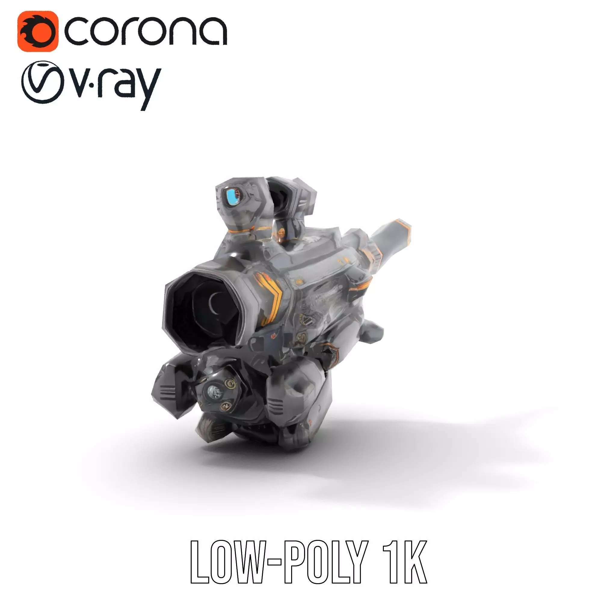 Futuristic Tactical Scope Model Pack Low-poly 3D model_29