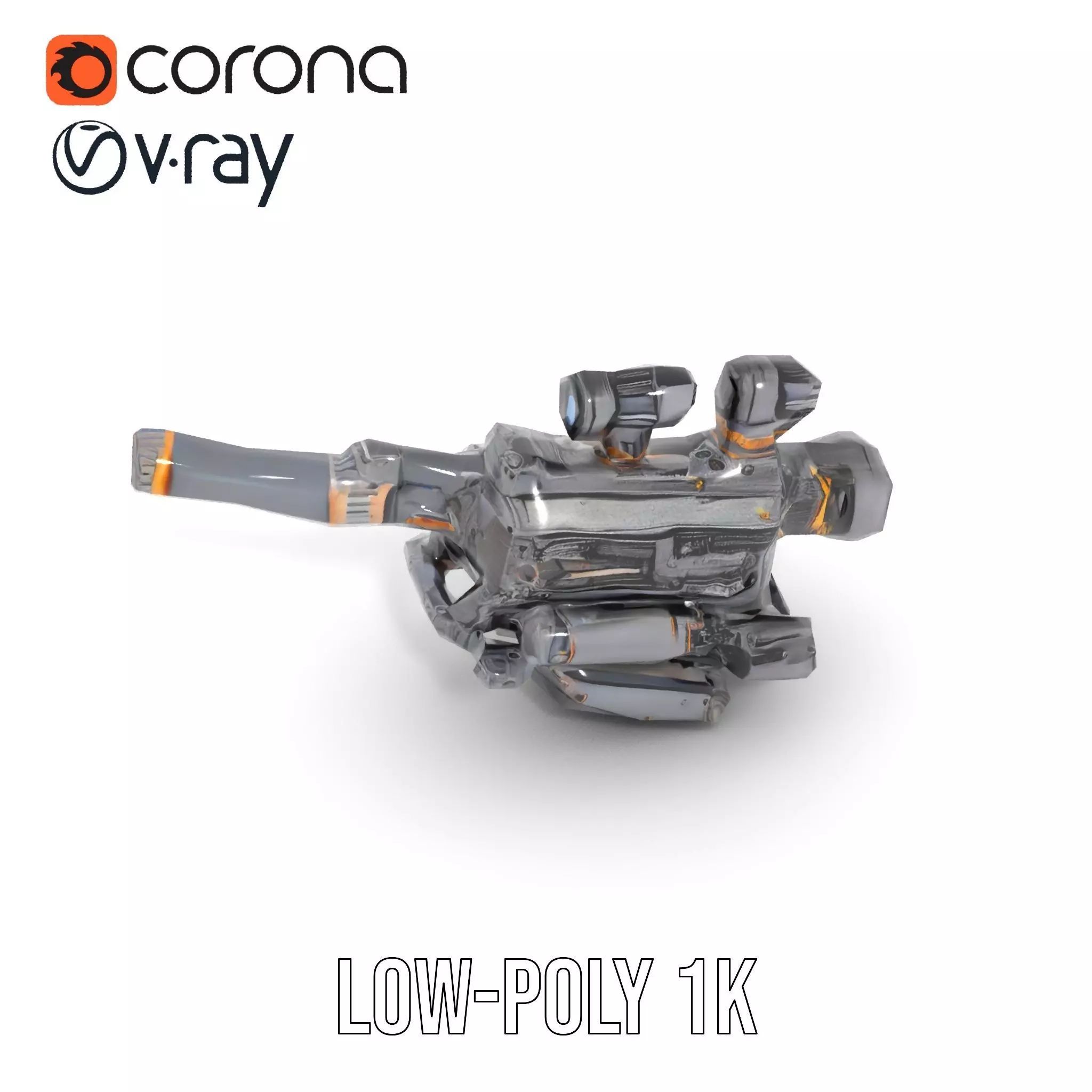 Futuristic Tactical Scope Model Pack Low-poly 3D model_26