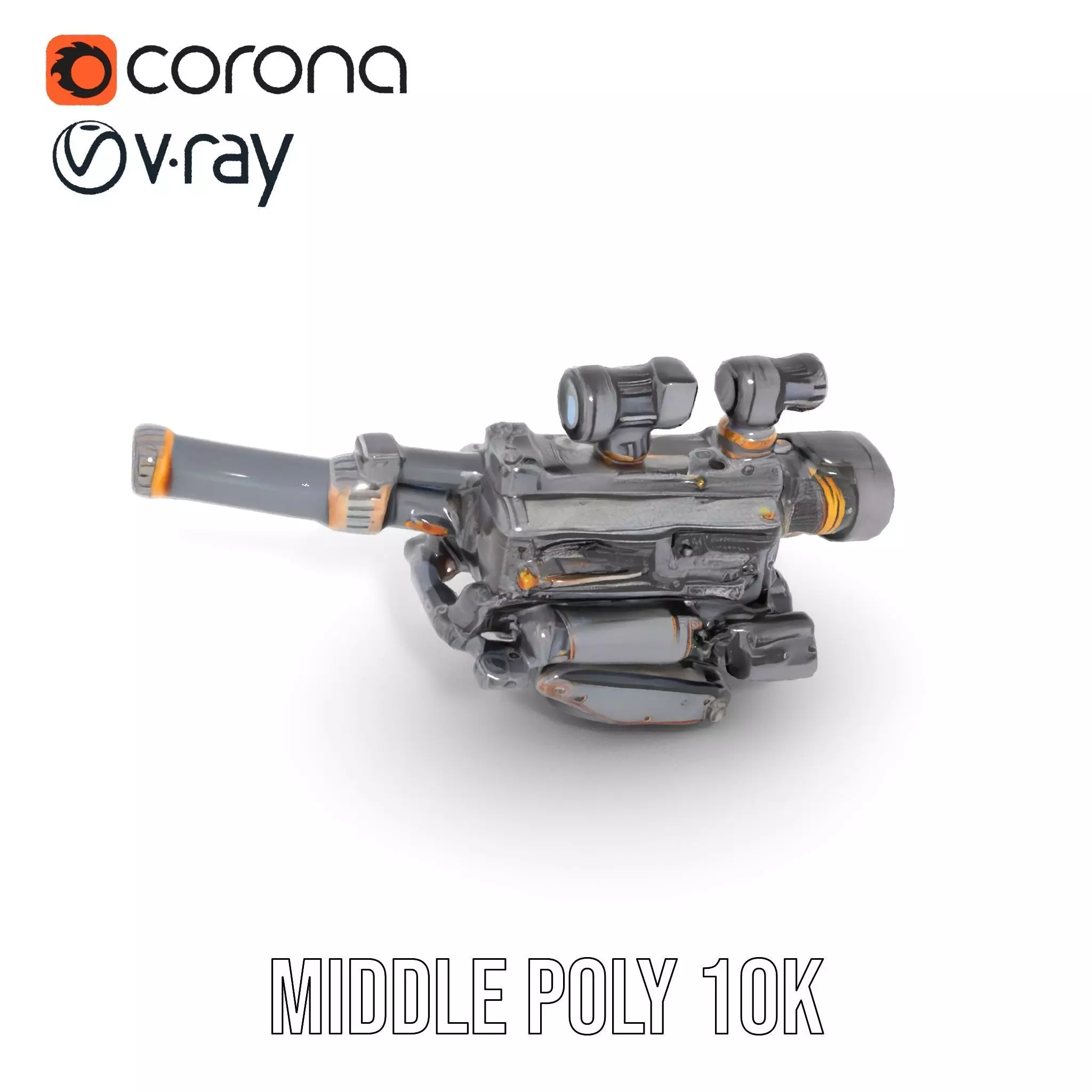 Futuristic Tactical Scope Model Pack Low-poly 3D model_20