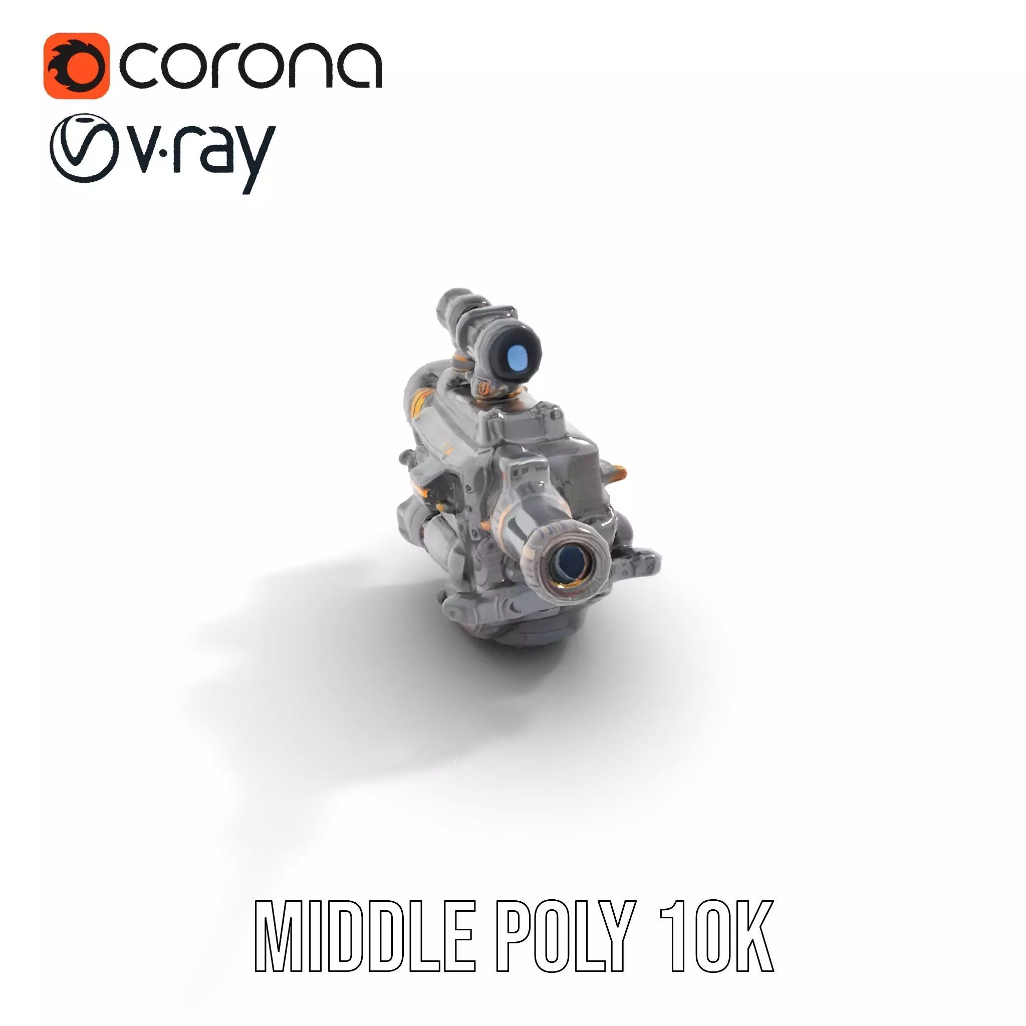 Futuristic Tactical Scope Model Pack Low-poly 3D model_7