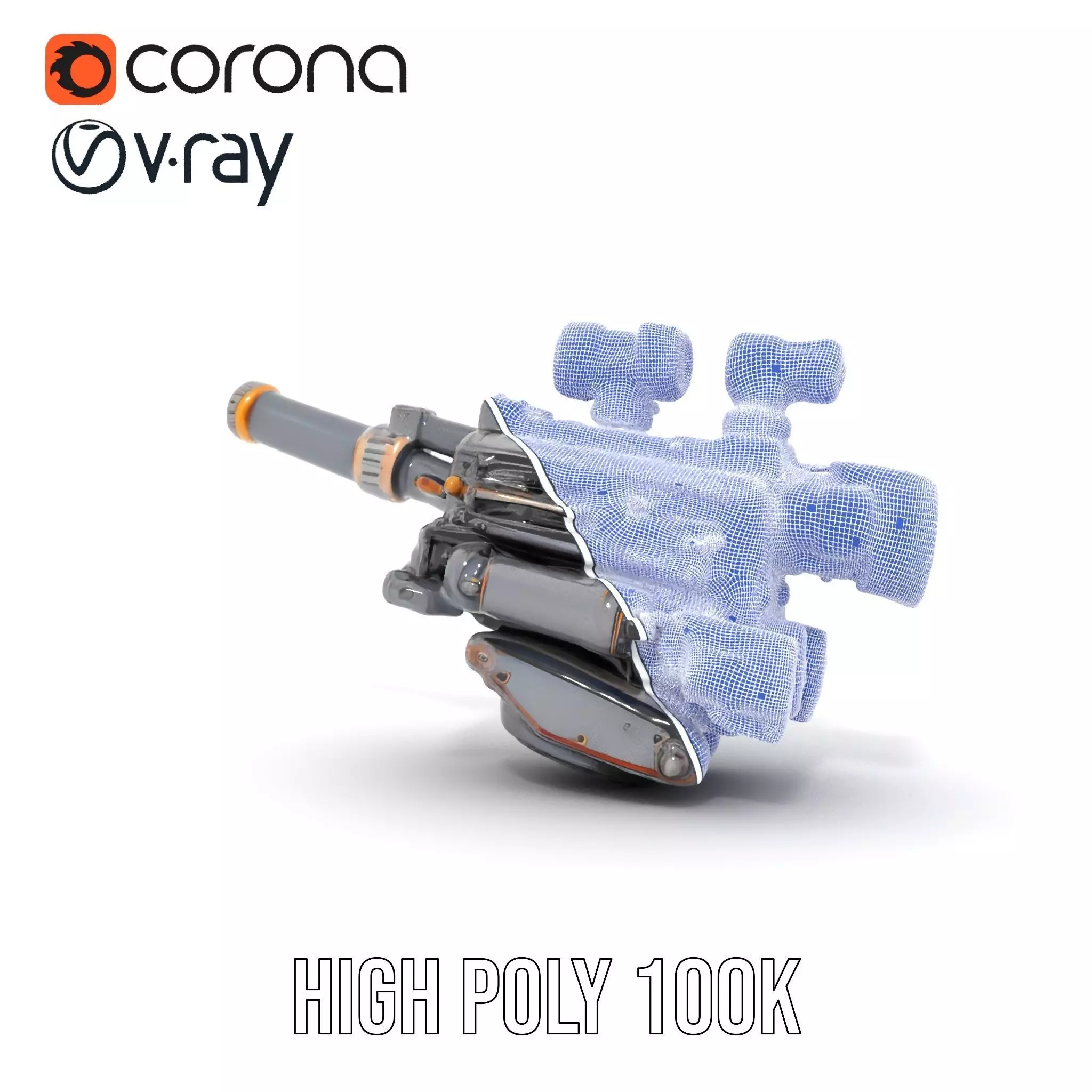 Futuristic Tactical Scope Model Pack Low-poly 3D model_33