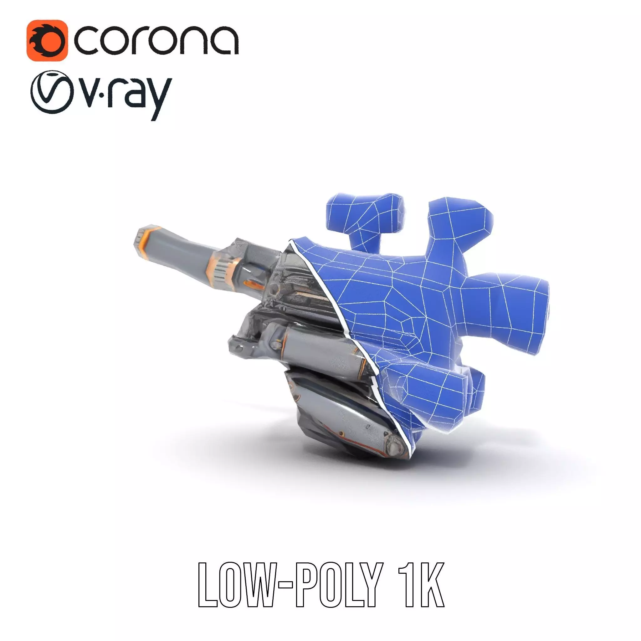 Futuristic Tactical Scope Model Pack Low-poly 3D model_13