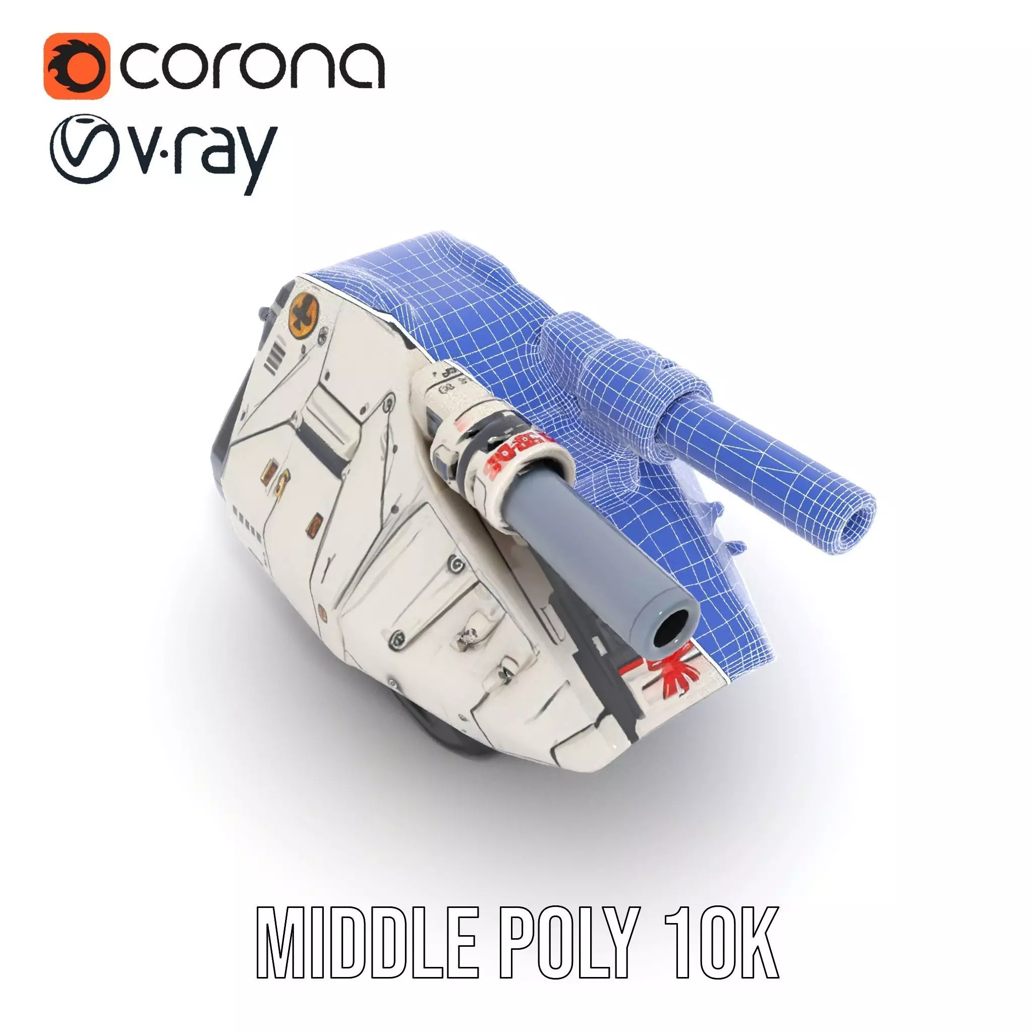 SciFi Tank Turret with Dual Cannons Model Pack Low-poly 3D model_25