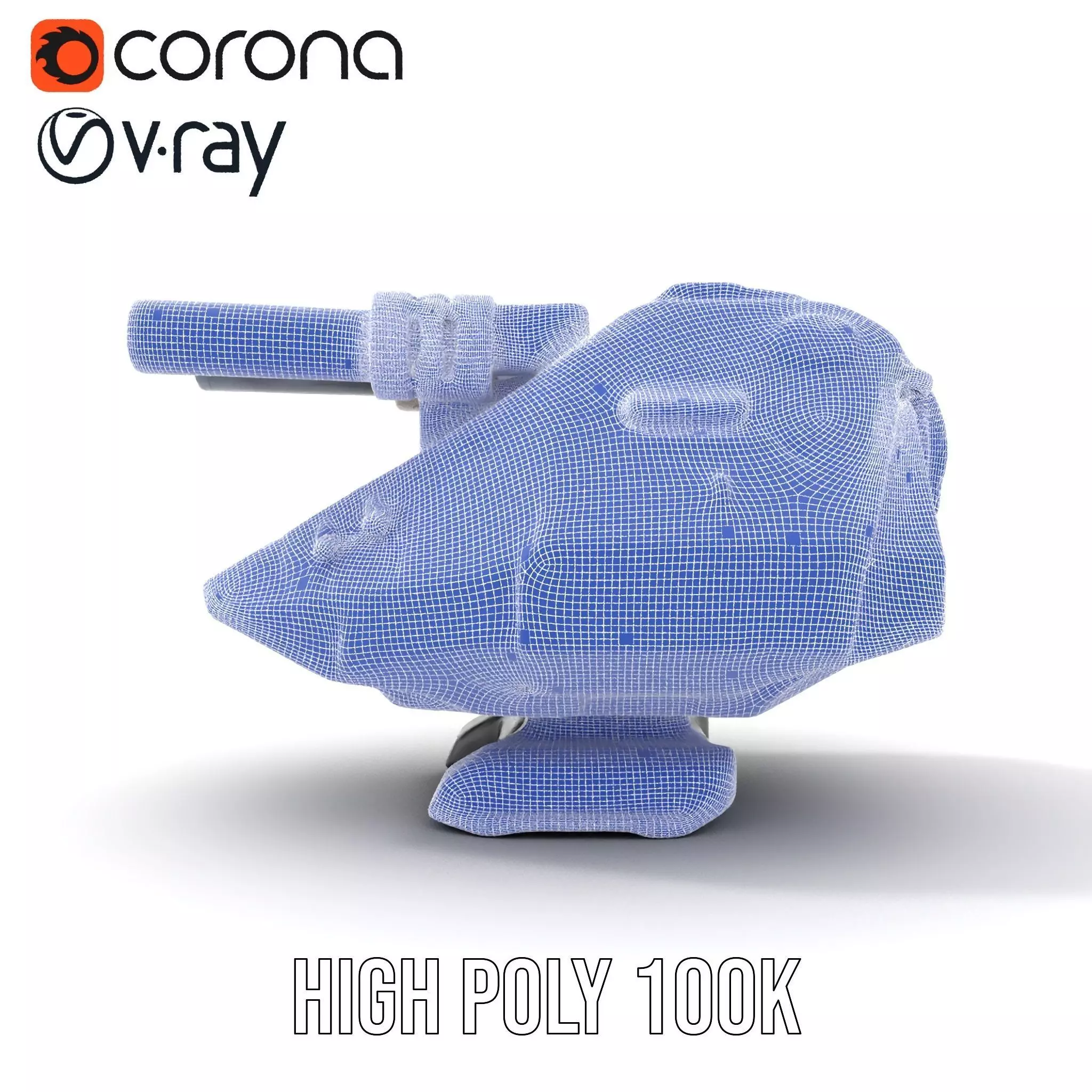 SciFi Tank Turret with Dual Cannons Model Pack Low-poly 3D model_34