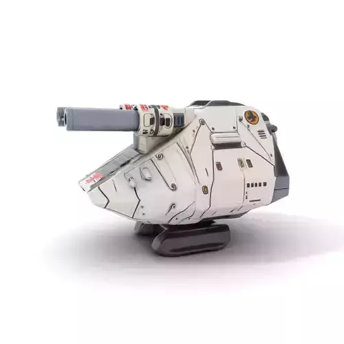 SciFi Tank Turret with Dual Cannons Model Pack