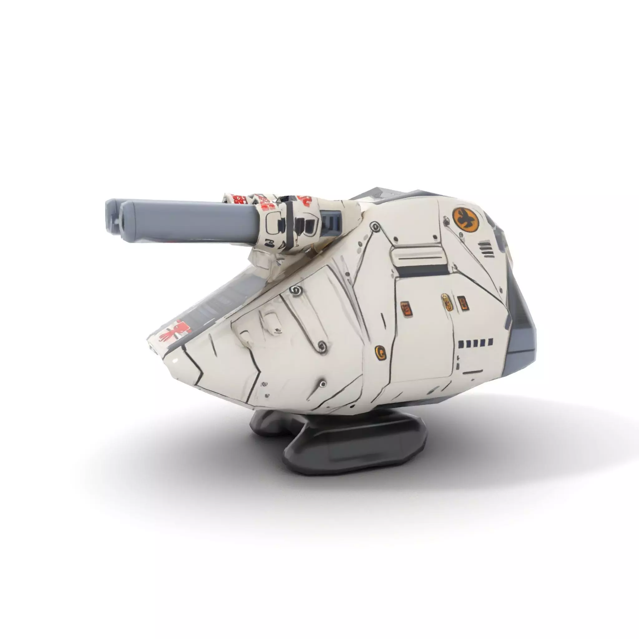 SciFi Tank Turret with Dual Cannons Model Pack Low-poly 3D model_15