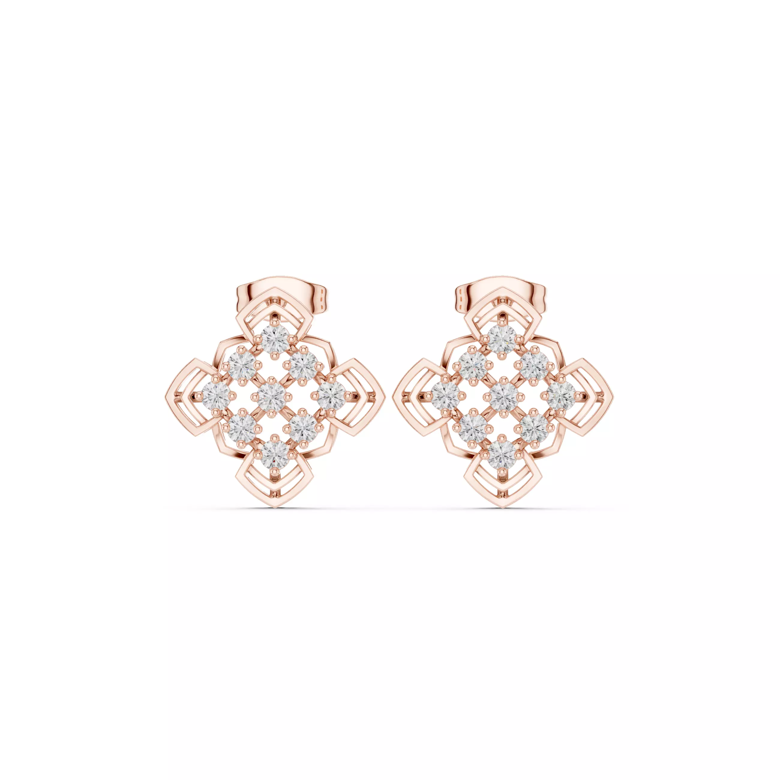 Round Cut Diamond Stud Earring 3DM STL Video 3D print model_0
