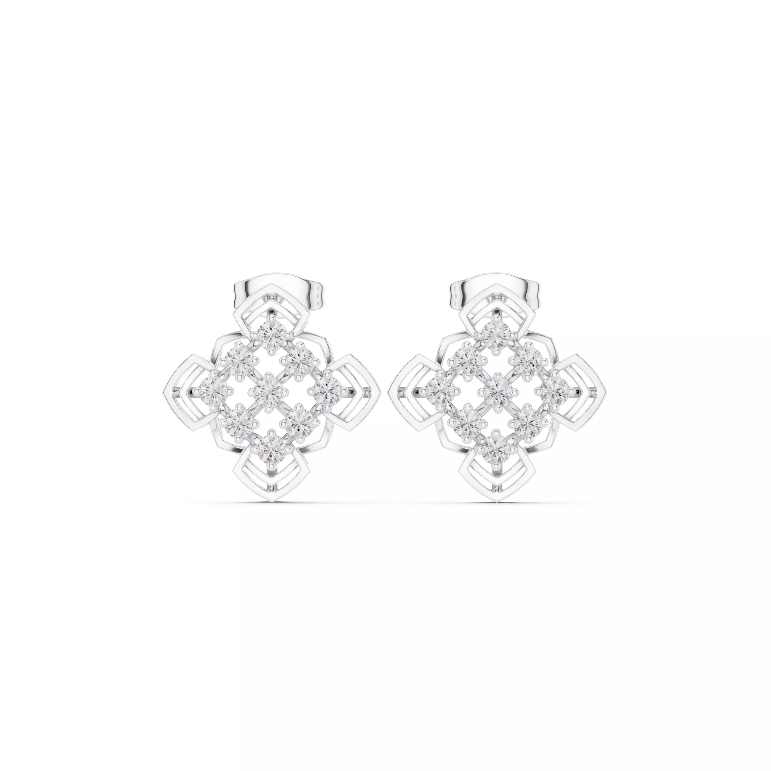 Round Cut Diamond Stud Earring 3DM STL Video 3D print model_2