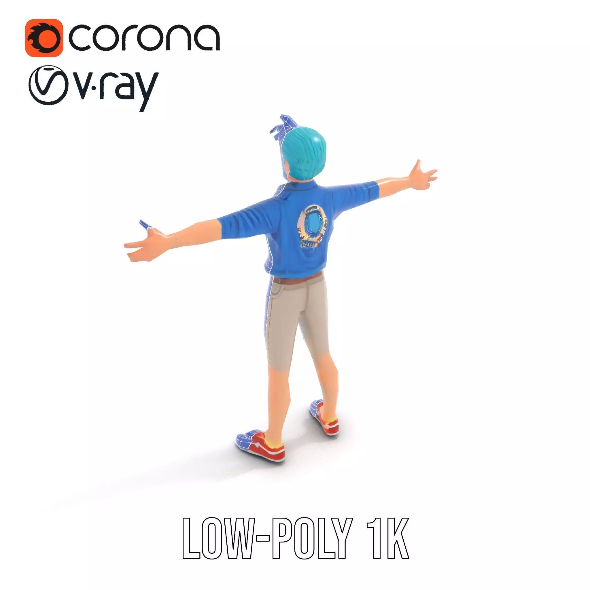 Stylized Character Model Pack with Dynamic Pose Low-poly 3D model_28