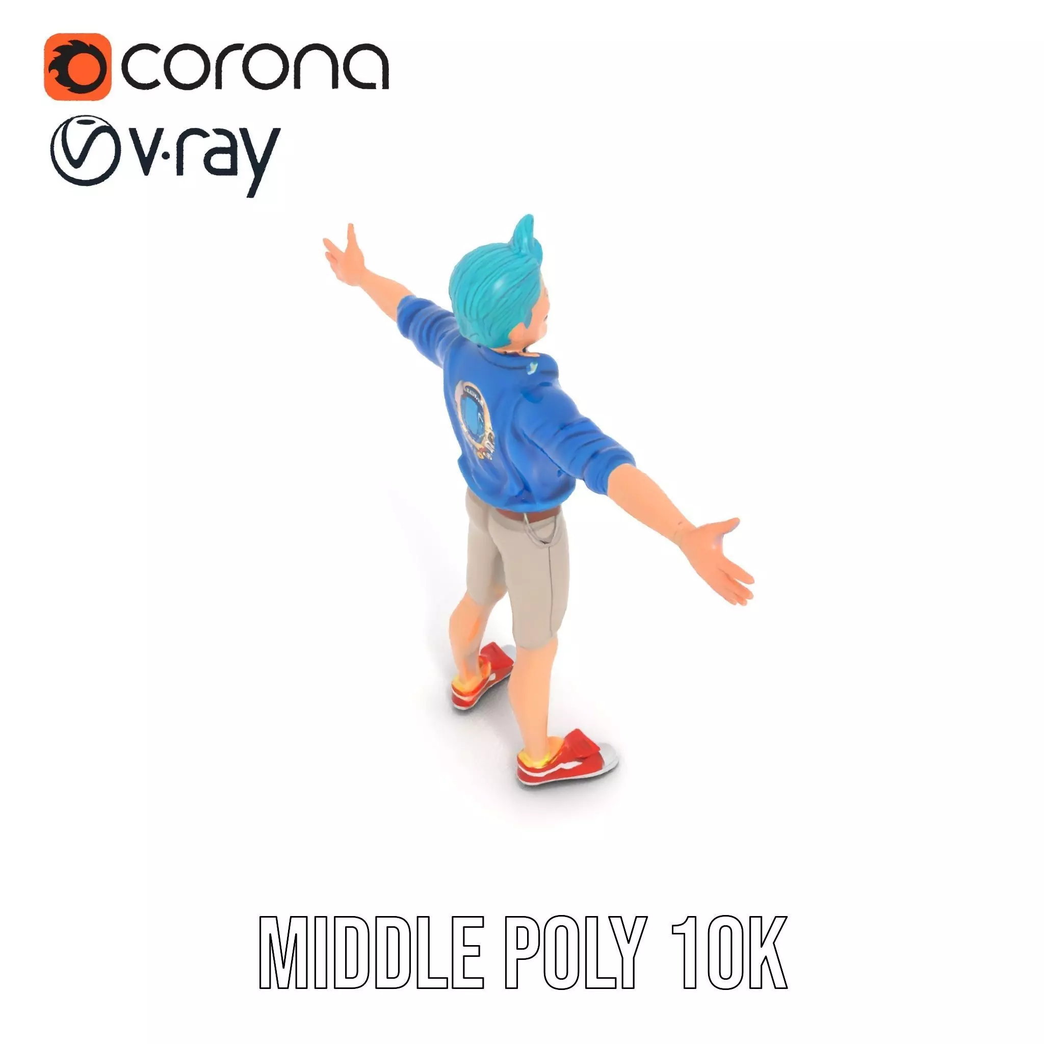 Stylized Character Model Pack with Dynamic Pose Low-poly 3D model_11