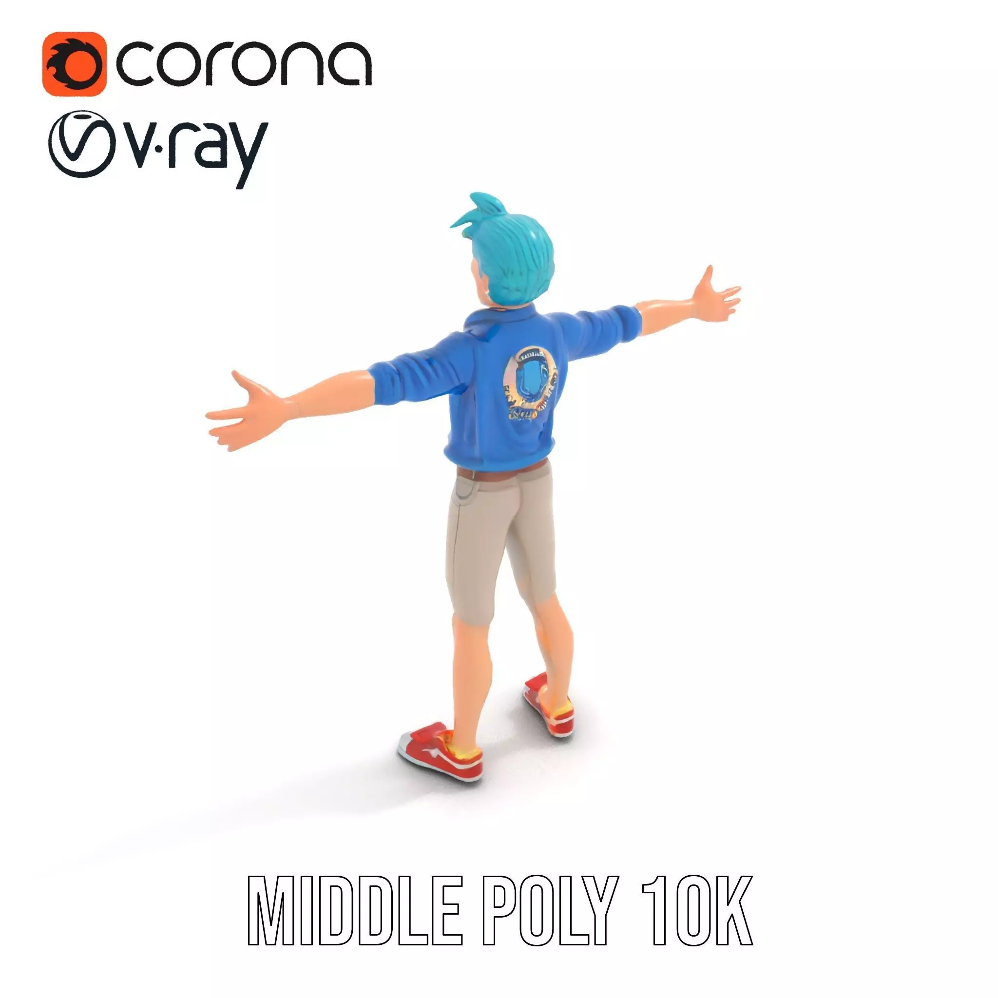 Stylized Character Model Pack with Dynamic Pose Low-poly 3D model_7