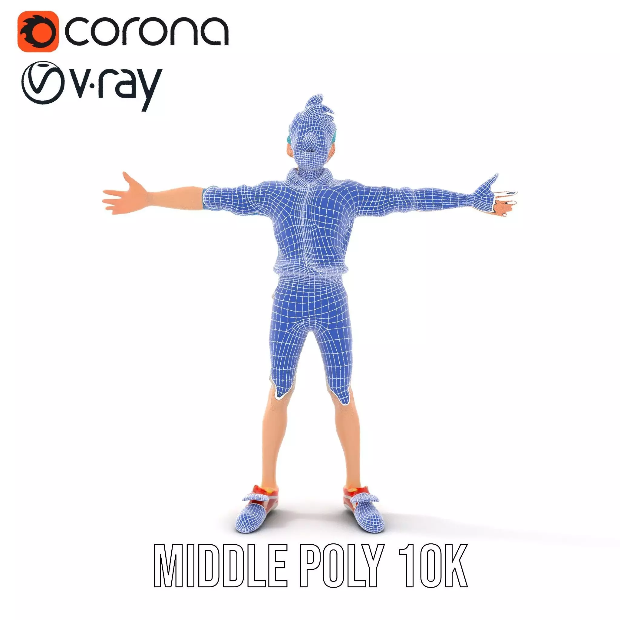 Stylized Character Model Pack with Dynamic Pose Low-poly 3D model_16