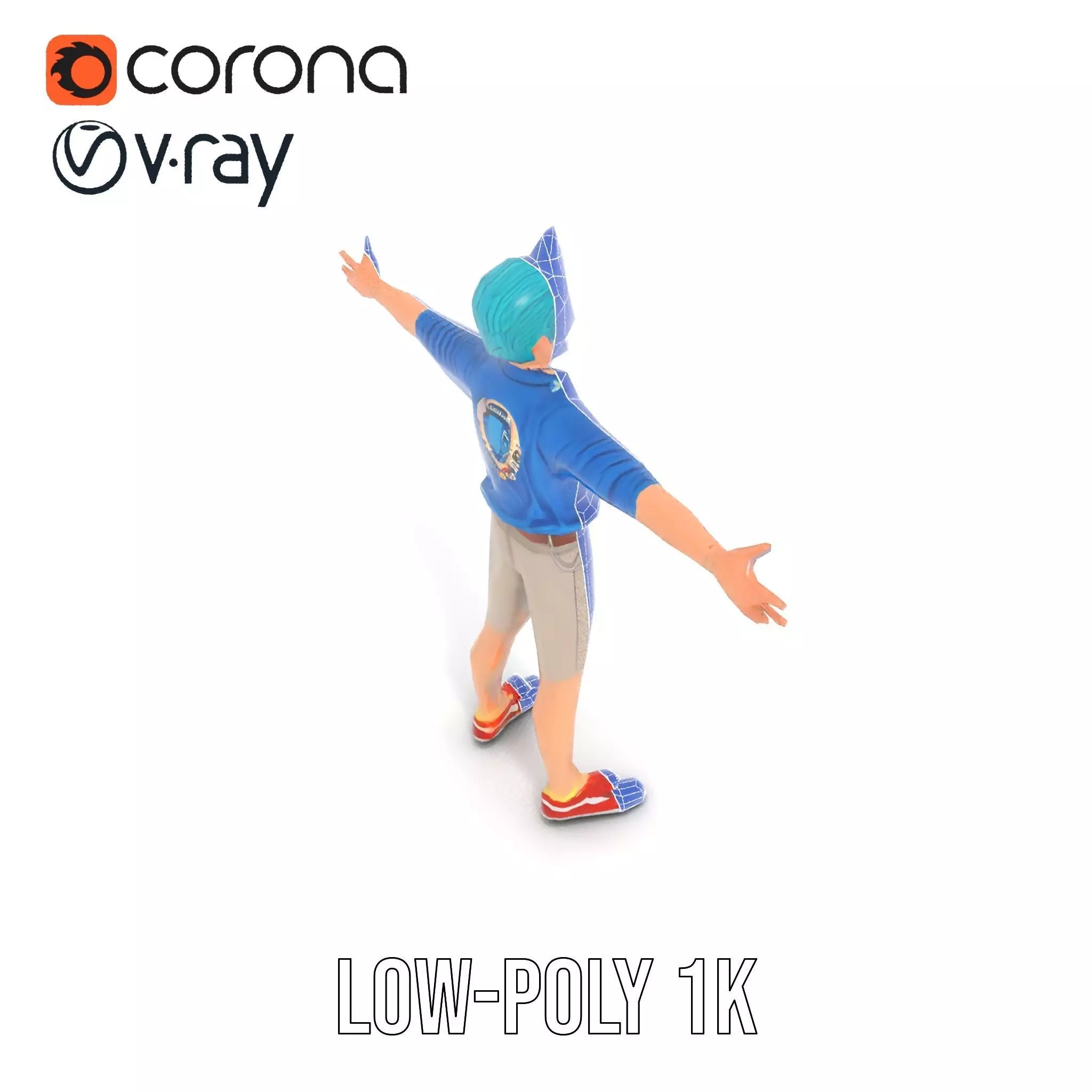 Stylized Character Model Pack with Dynamic Pose Low-poly 3D model_15